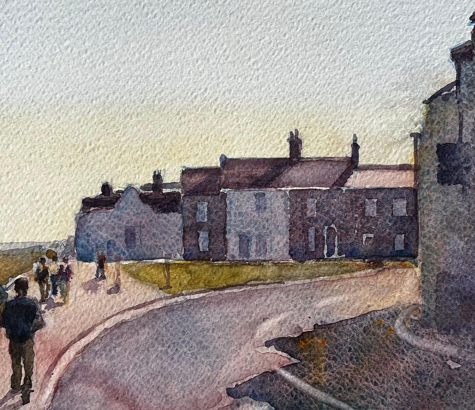 Anthony Herbertsouthwold Promenade In Early Morning Light With Figures And Seafront Houses photo buy
