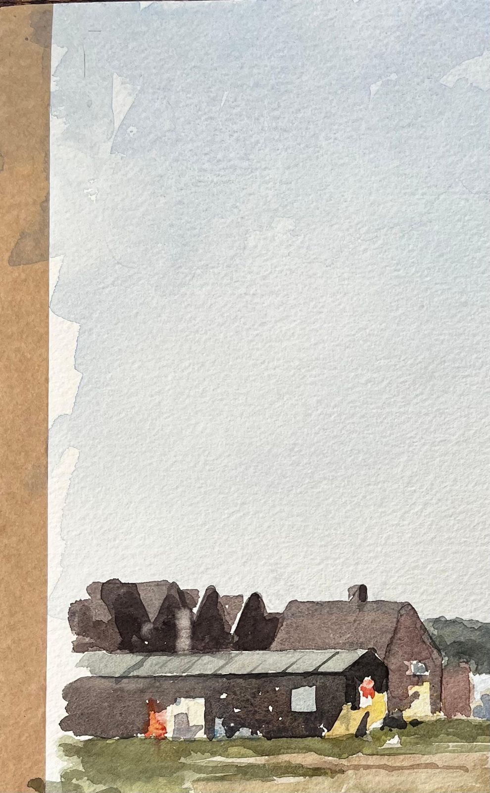 Anthony Herbertoriginal Watercolour Blakesley Quay Suffolk Coastal Buildings And Sand Scene1993 photo buy