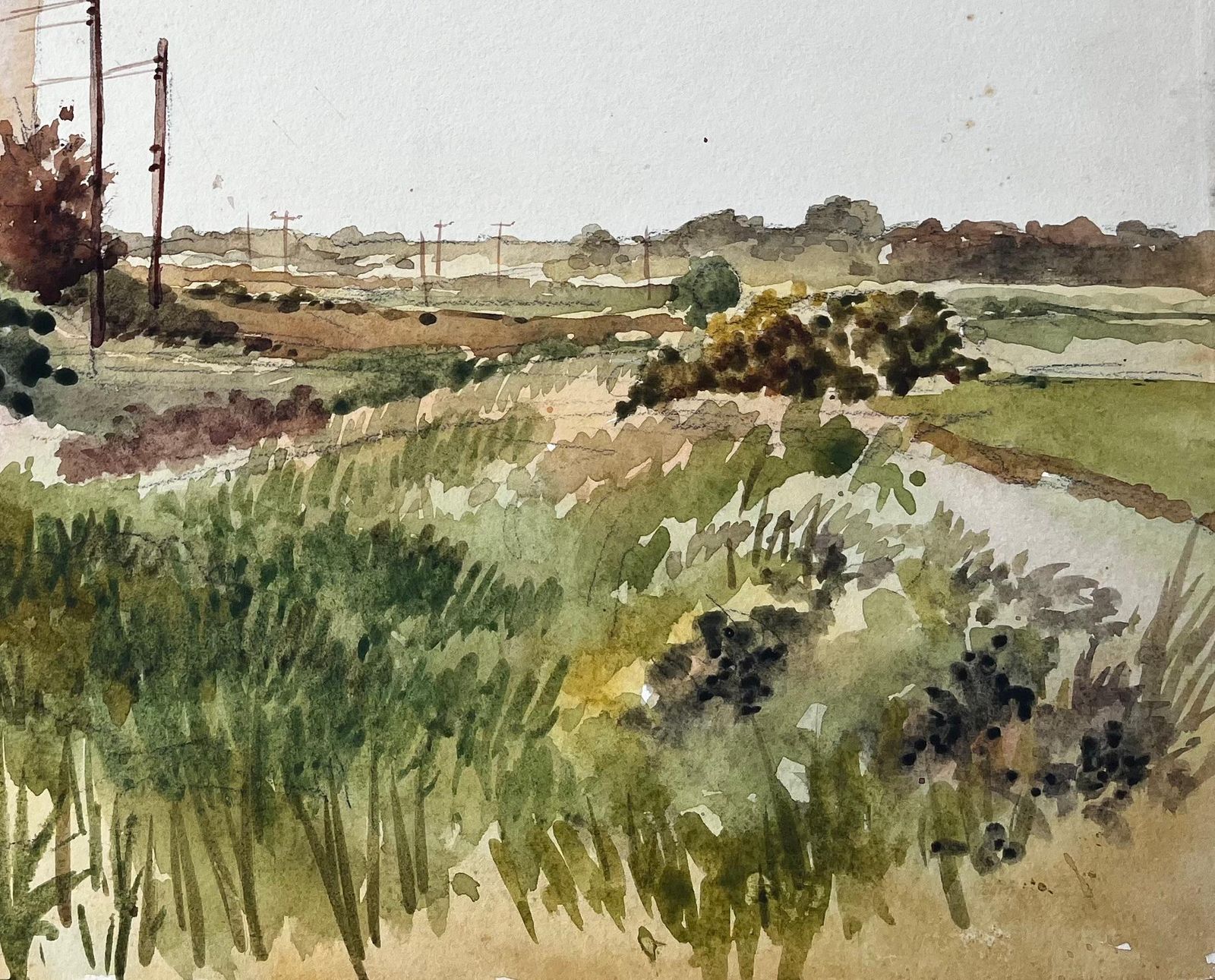 Anthony Herbertbritish Village Edge Red Roof Houses And Rural Track Watercolour Landscape photo 570.0