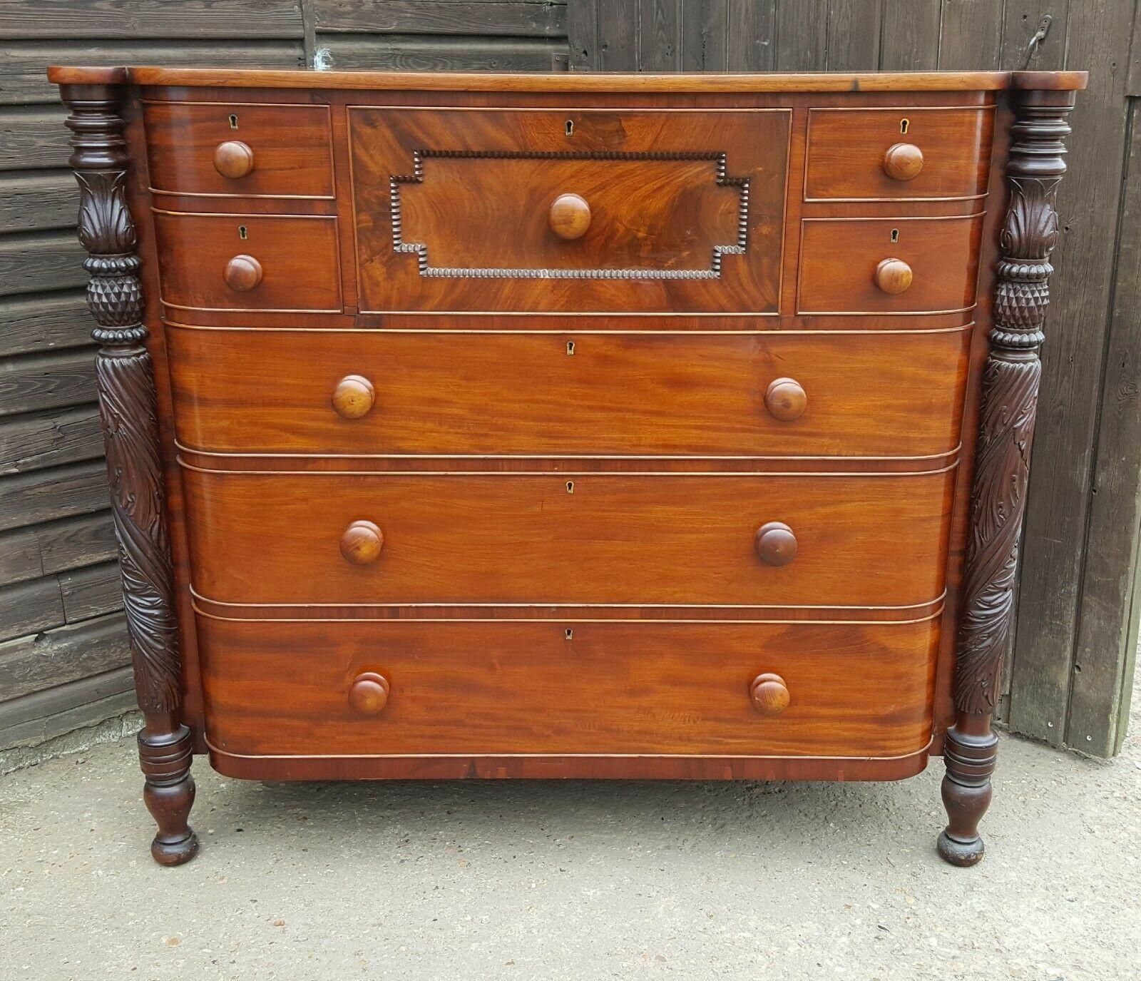 Superb Quality Victorian Mahogany Chest Of Drawers Attributed To Samuel Mcintire