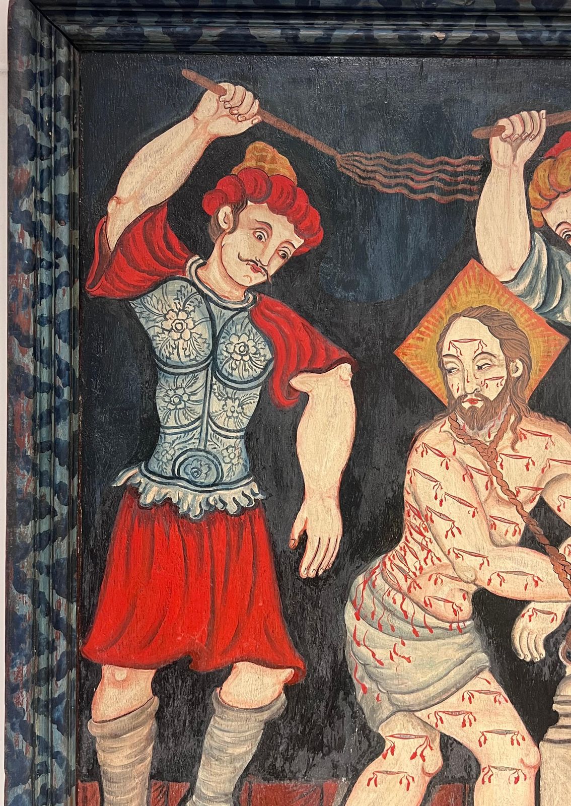 19th Century European Schoolthe Flagellation Of Christ Antique Oil On Wood Panel Painting photo vinterior