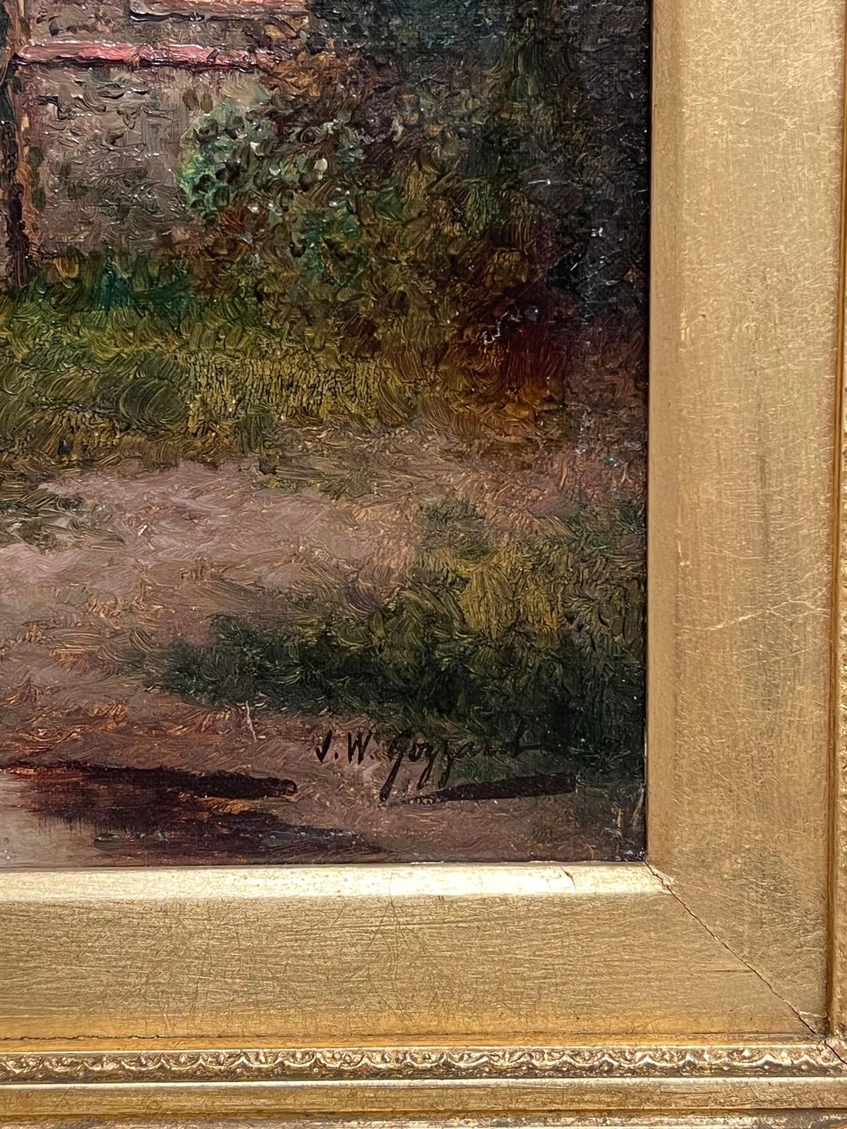 photo vinterior James Walter Gozzard (1888 1950)fine Victorian British Oil Painting Young Family Walking To Church Twilight