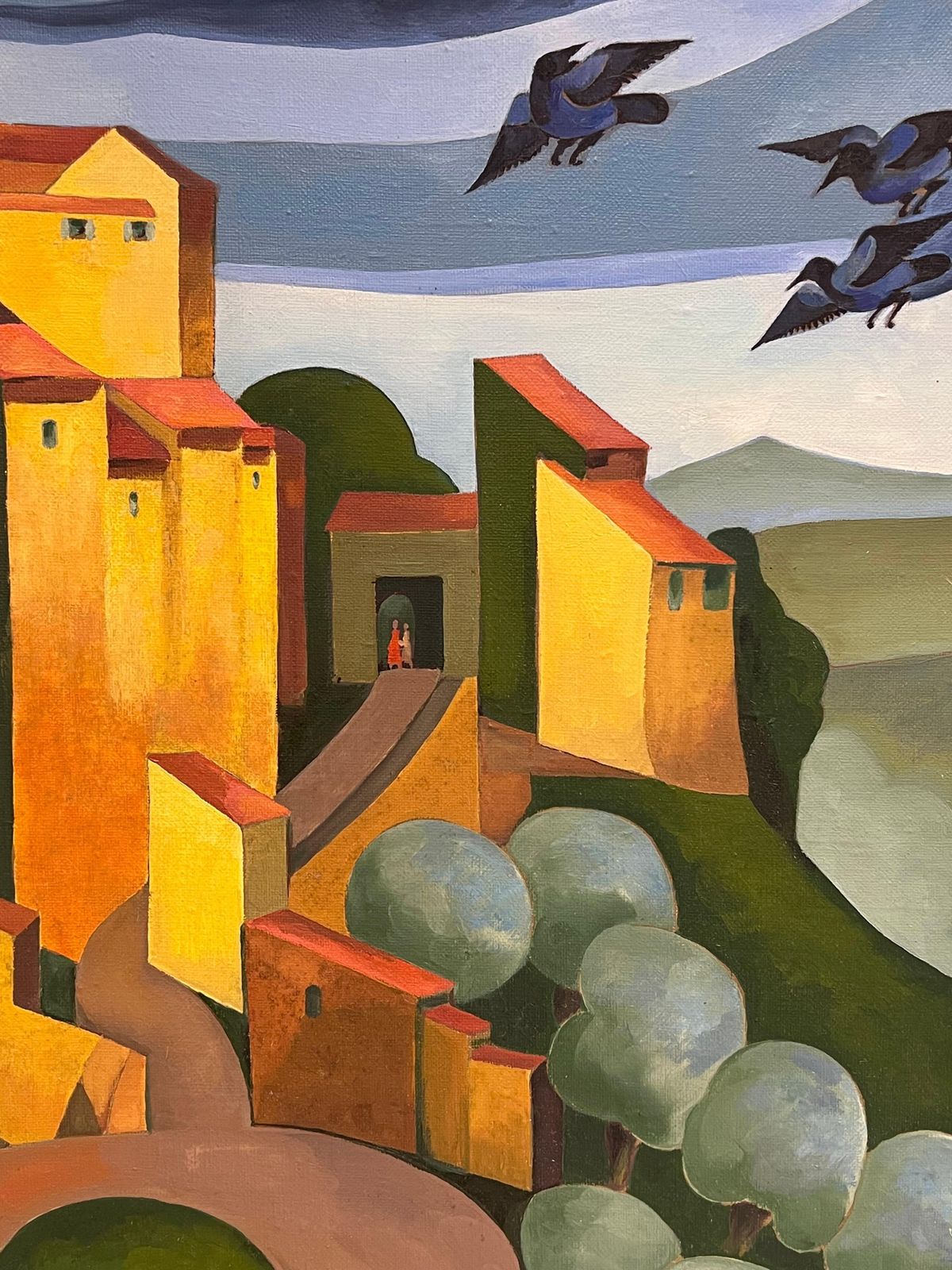 photo furniture French Schoollarge 1990's French Contemporary Signed Oil Painting Gordes Luberon Provence1995