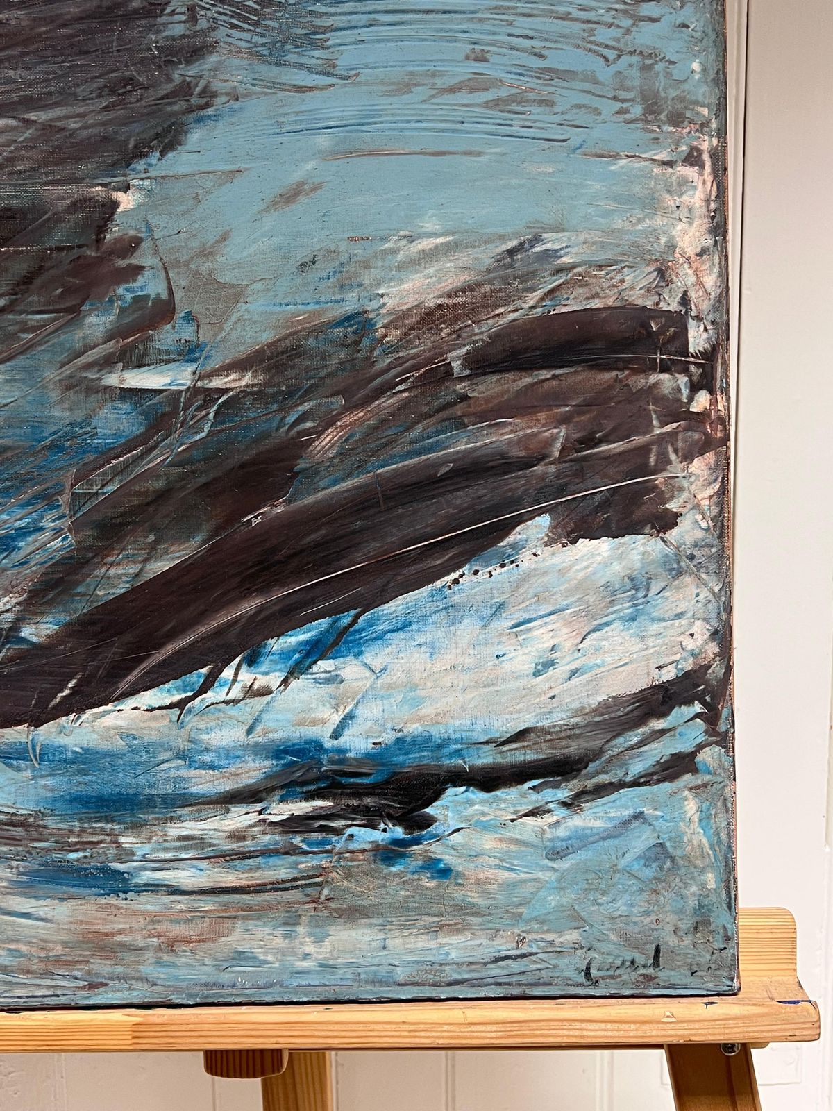 French Schoollarge French Abstract Oil Painting Palette Knife Original Mid 20th Century photo buy
