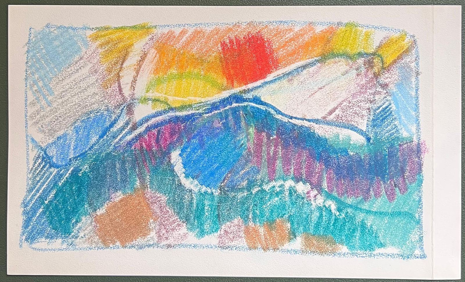 Akos Biro20th Century French Expressionist Fiery Sunset Behind Blue Mountain Valley photo for sale