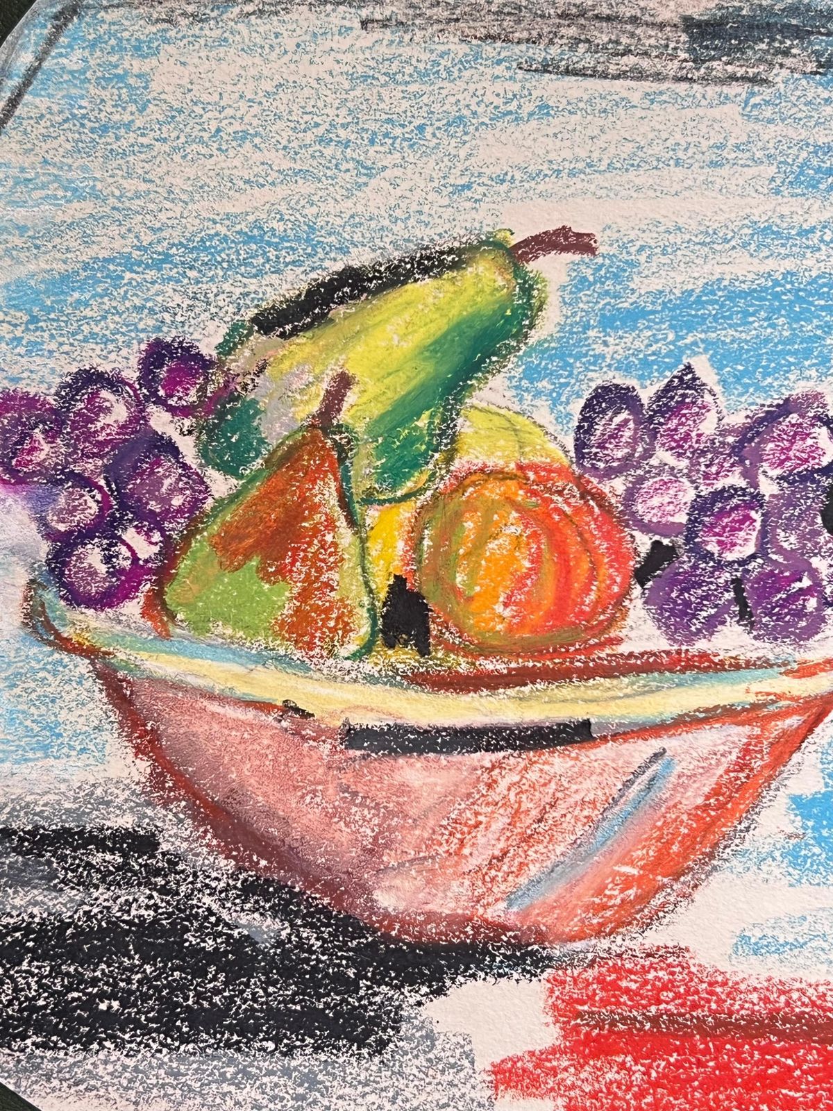 Akos Biro20th Century French Expressionist Bright Still Life Fruit Bowl Grapes And Pears photo Art