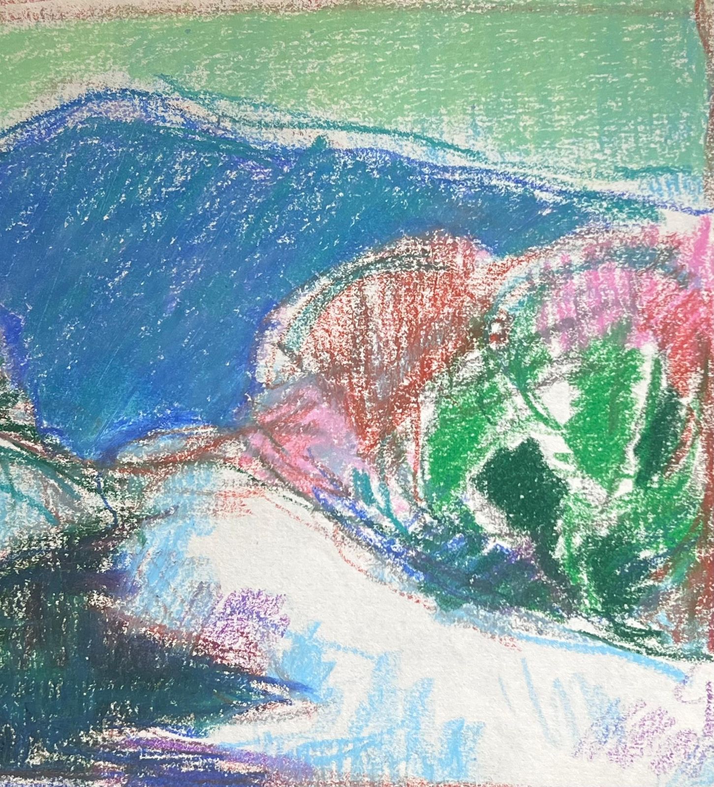 Akos Biro20th Century French Expressionist Blue Mountain Amongst The Bright Flower Beds photo for sale