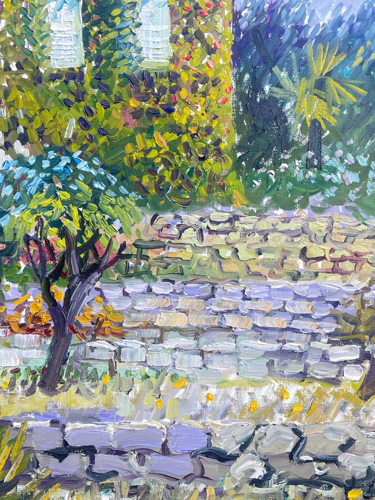 French Schoolhuge French Signed Oil Painting Provencal House In Floral Garden Large Canvas photo buy