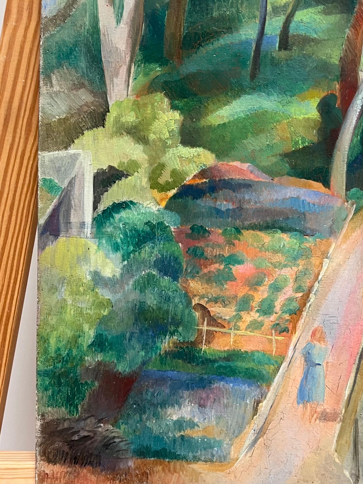 Ecole De Paris1930's Ecole De Paris Oil Painting Lady Walking In Garden Fauvist Influence photo Art