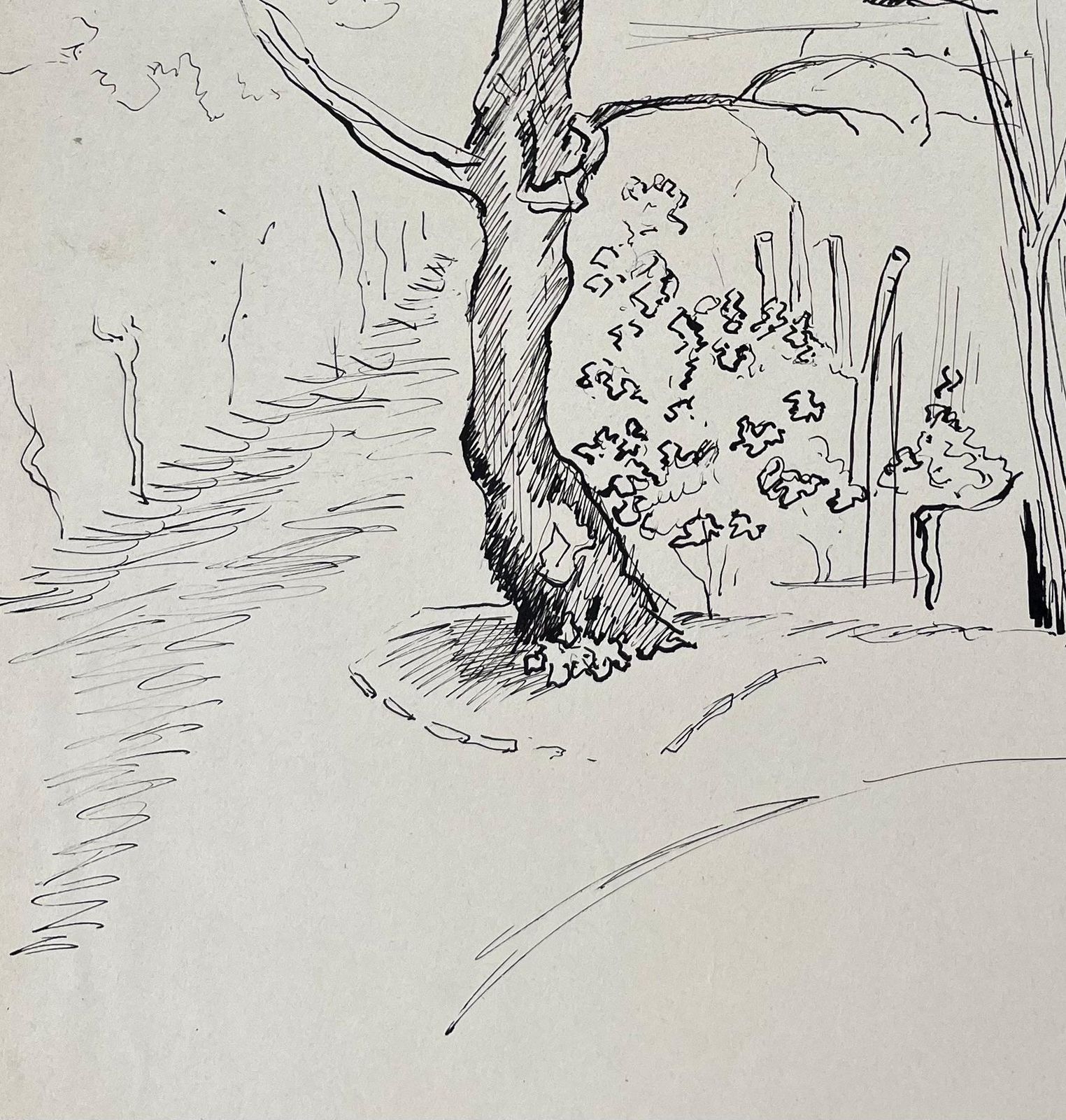Anne Marie Migette Perardmid 20th Century Post Impressionist Ink Drawing Of Dovecote Pavilion And Tree photo Art