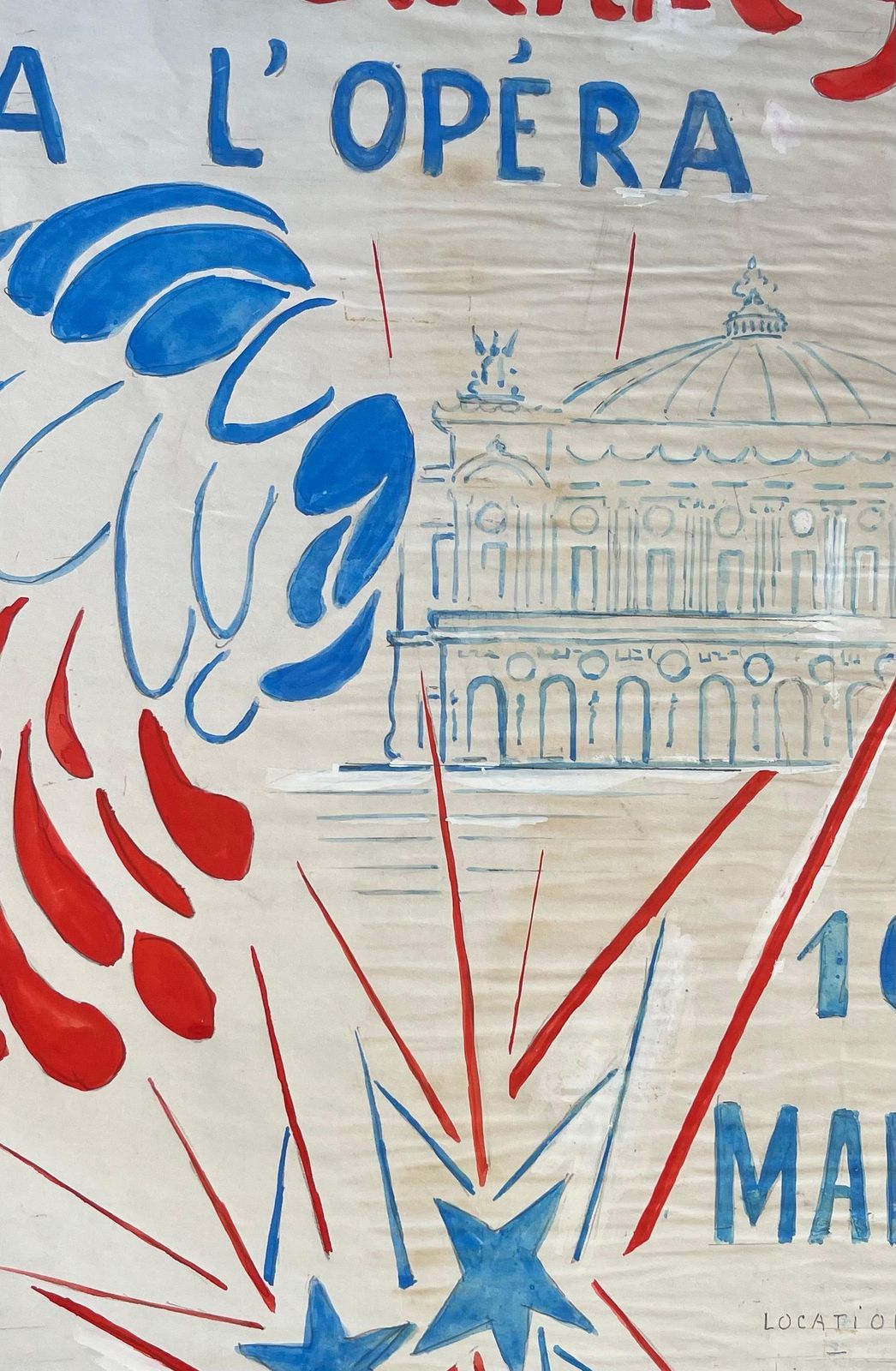 Anne Marie Migette Perardoriginal French Poster Artwork For Gala De Saint Cyr à L’opéra photo vinterior