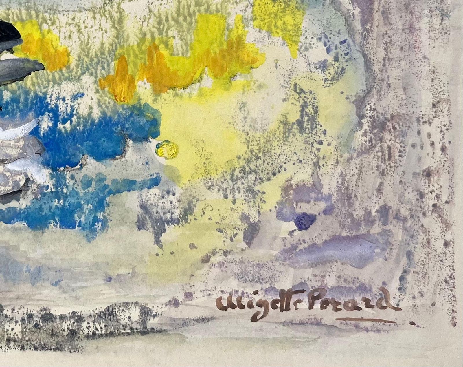 Anne Marie Migette Perardmid 20th Century French Watercolour Still Life With Abstract Floral Arrangement photo Art