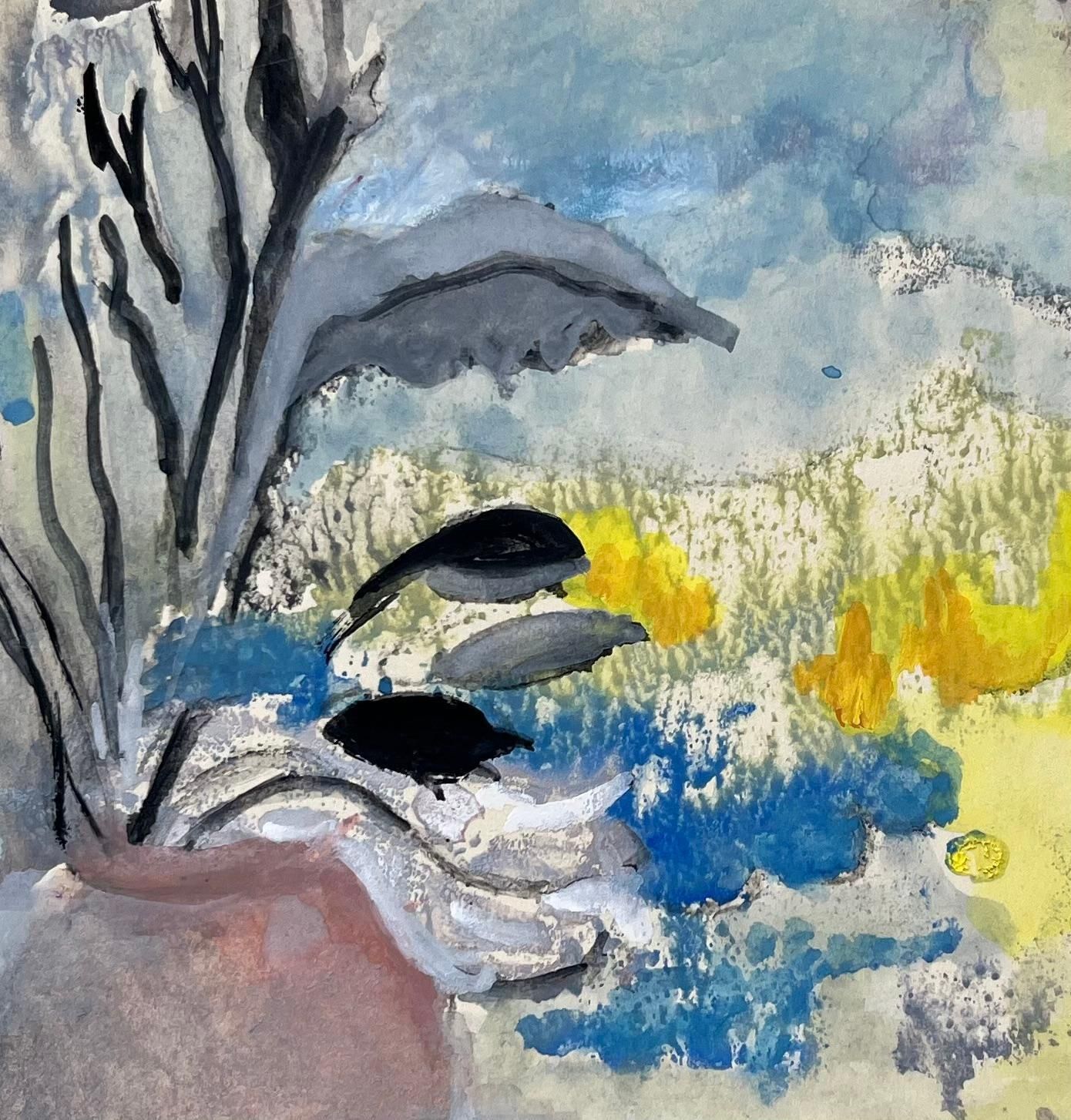 Anne Marie Migette Perardmid 20th Century French Watercolour Still Life With Abstract Floral Arrangement photo vinterior