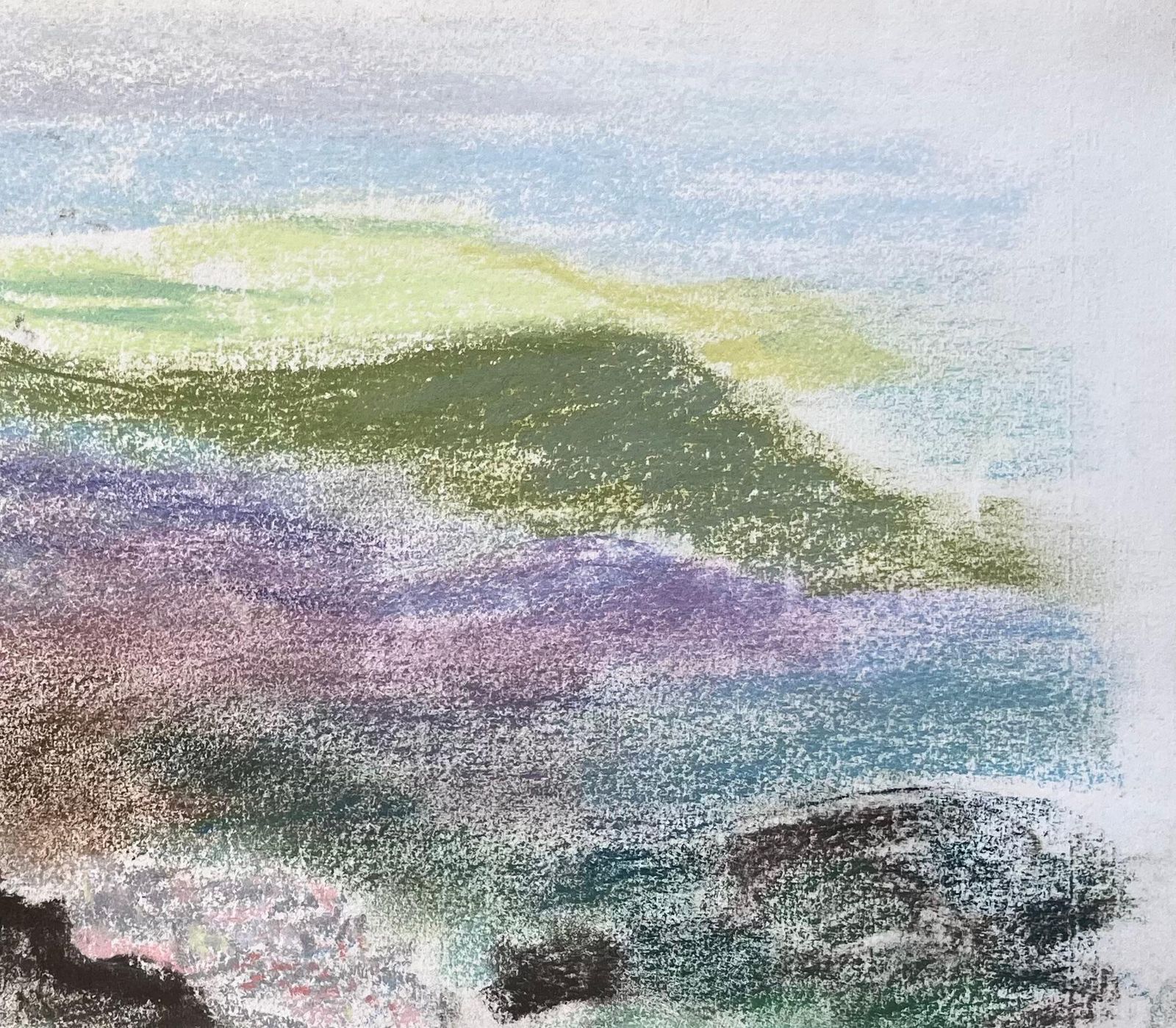 Anne Marie Migette Perardmid 20th Century Pastel Landscape Of Pey De Sancy Volcano In France photo 525.0