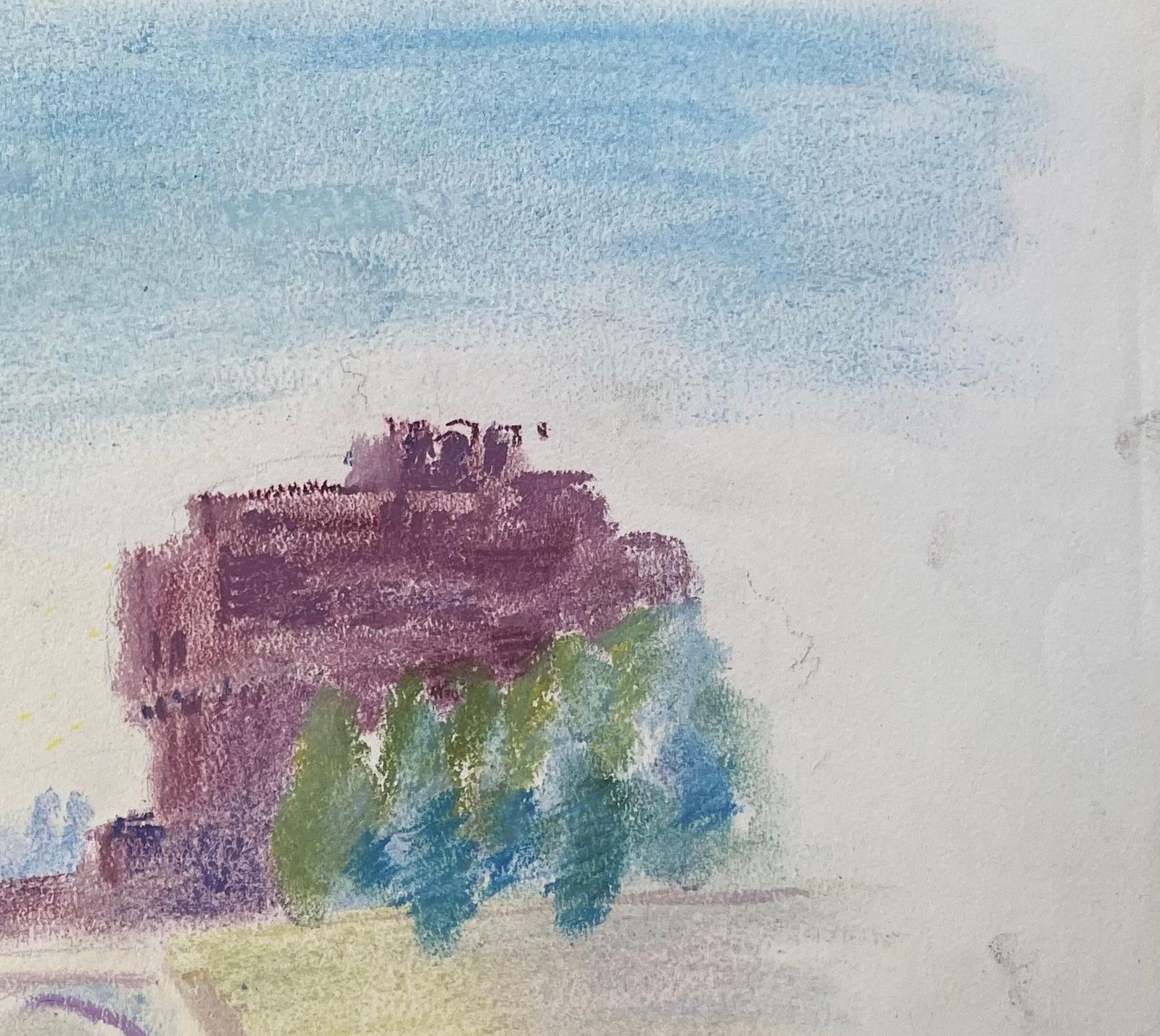 Anne Marie Migette Perardmid 20th Century Pastel Of Castel Sant'angelo And St. Peter’s Dome In Rome photo Art