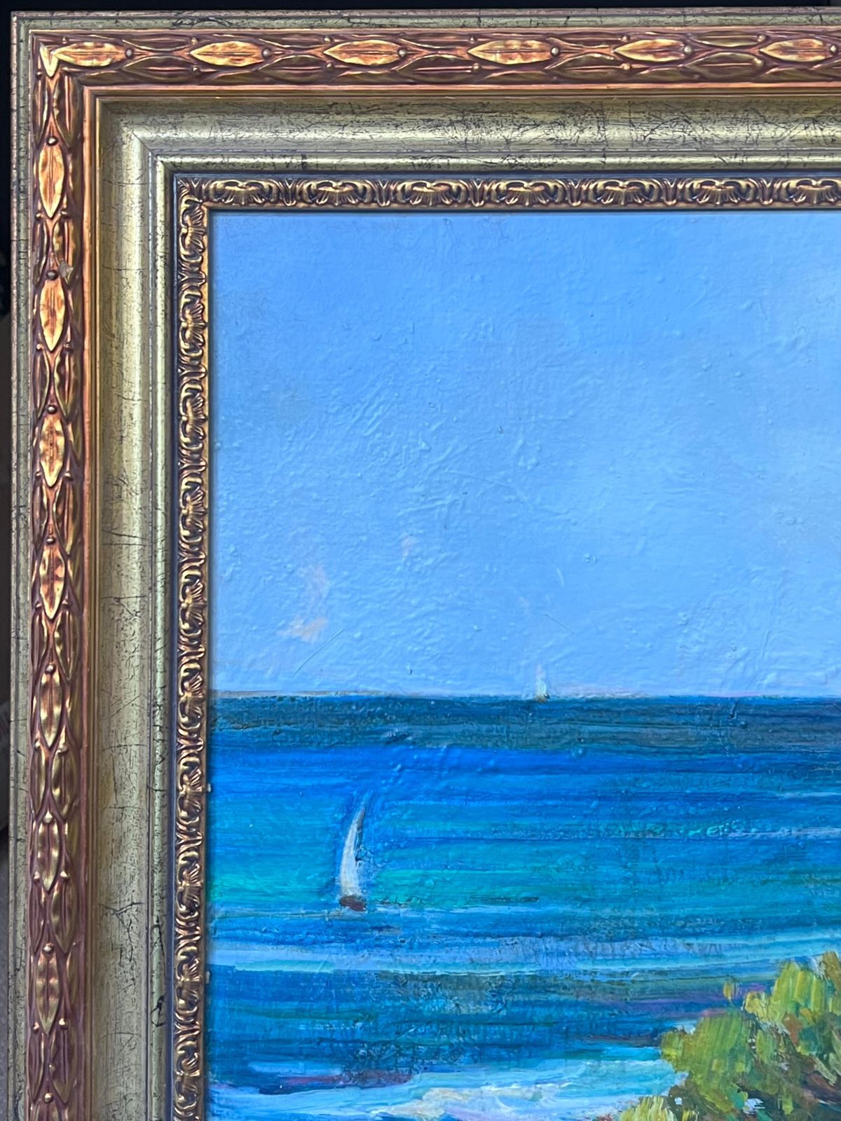 Max Toutaincôte D'azur Blue Sea Coastal 20th Century French Post Impressionist Oil Painting photo buy
