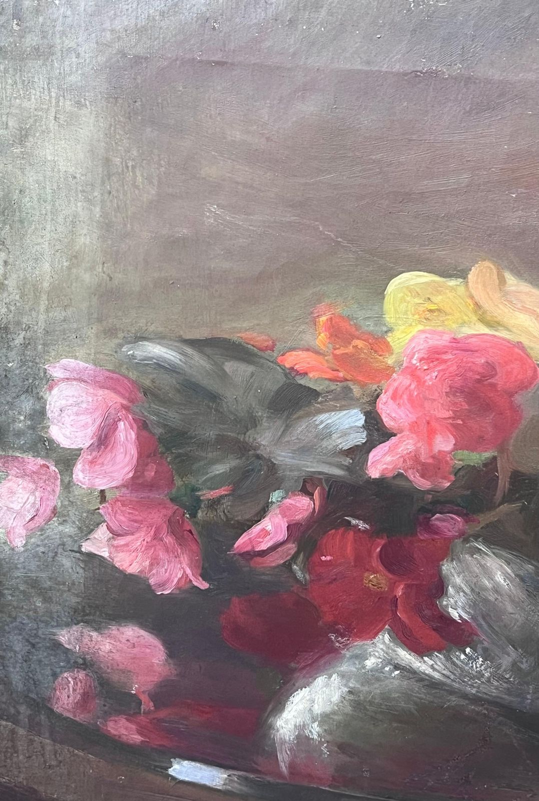 French School1900's French Impressionist Oil On Canvas Pretty Flowers Still Life Natural1900 photo Art