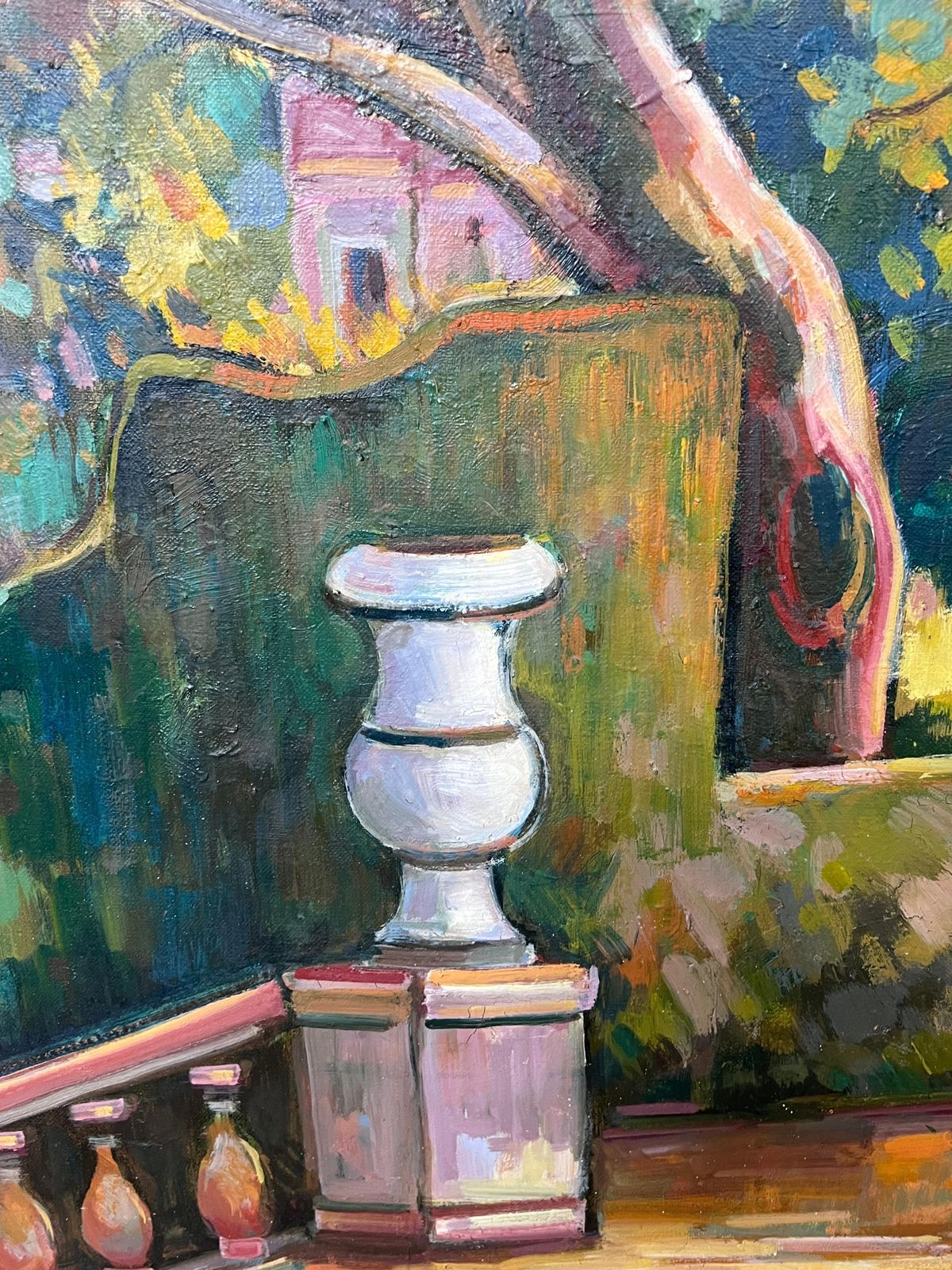 photo for sale Max Toutainprovencal Coastal Garden Terrace Huge 20th Century French Impressionist Painting
