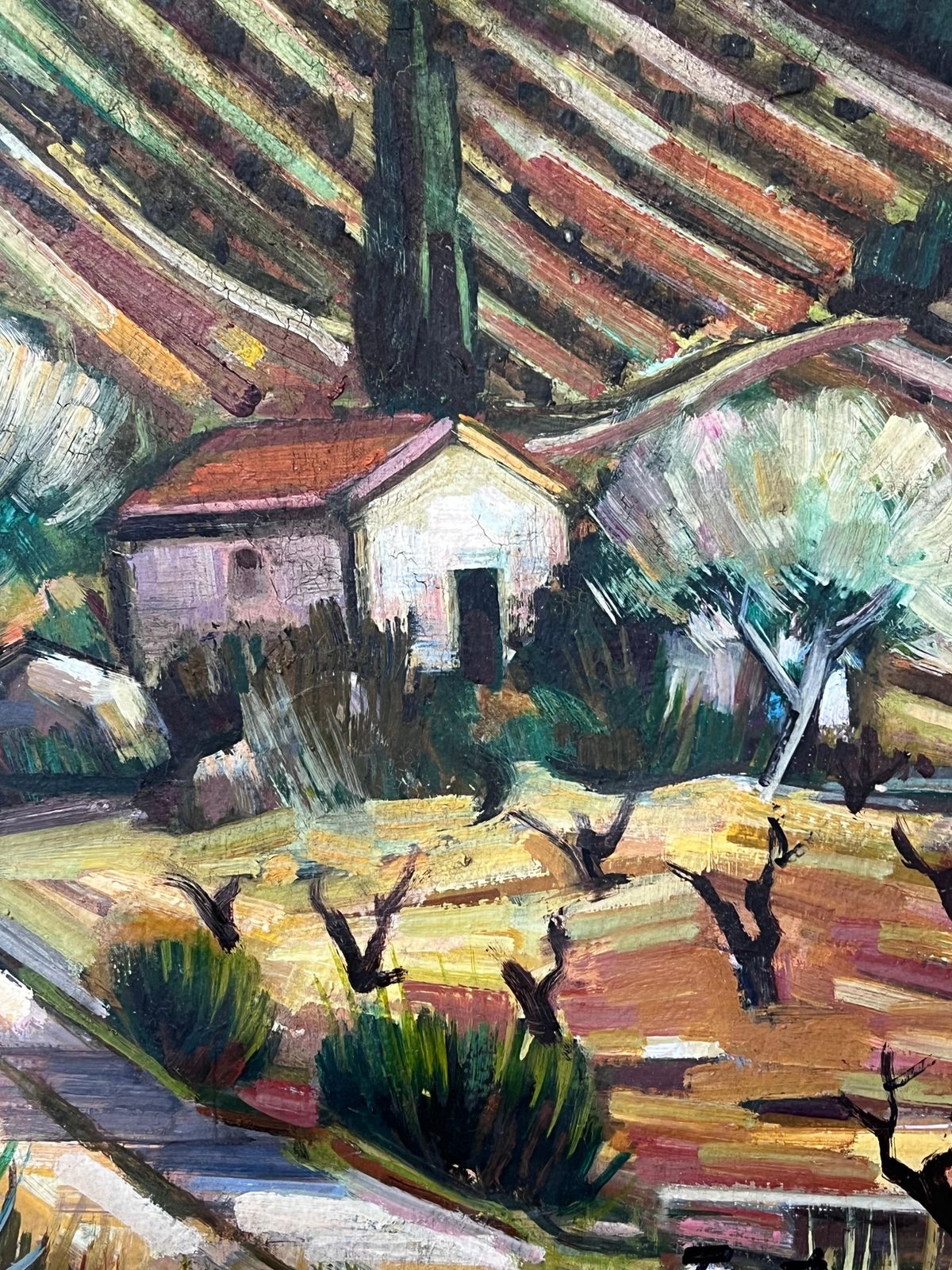 photo furniture Max Toutainprovencal Hill Perched Town 20th Century French Post Impressionist Oil Painting