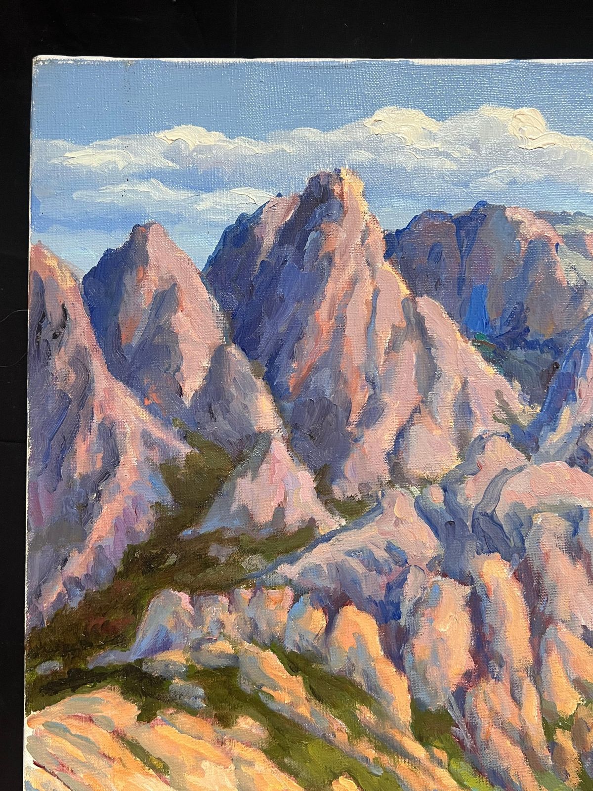 Georges Bordonovefrench Impressionist Oil Painting Bright And Colourful Towering Peaks And Valley photo buy
