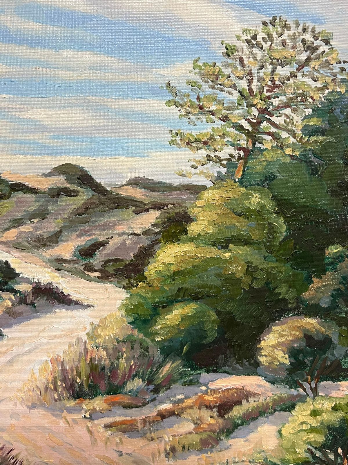 Georges Bordonovefrench Impressionist Oil Painting Sunlit Path Through Rolling Sand Dunes photo vinterior