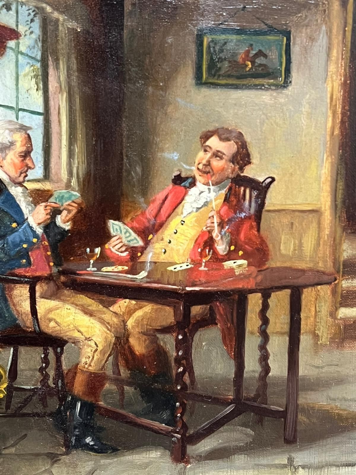 Alexander Austen (1859 1924)card Game In The Parlour Charming Victorian Genre Interior Scene Oil Painting photo 1580.0