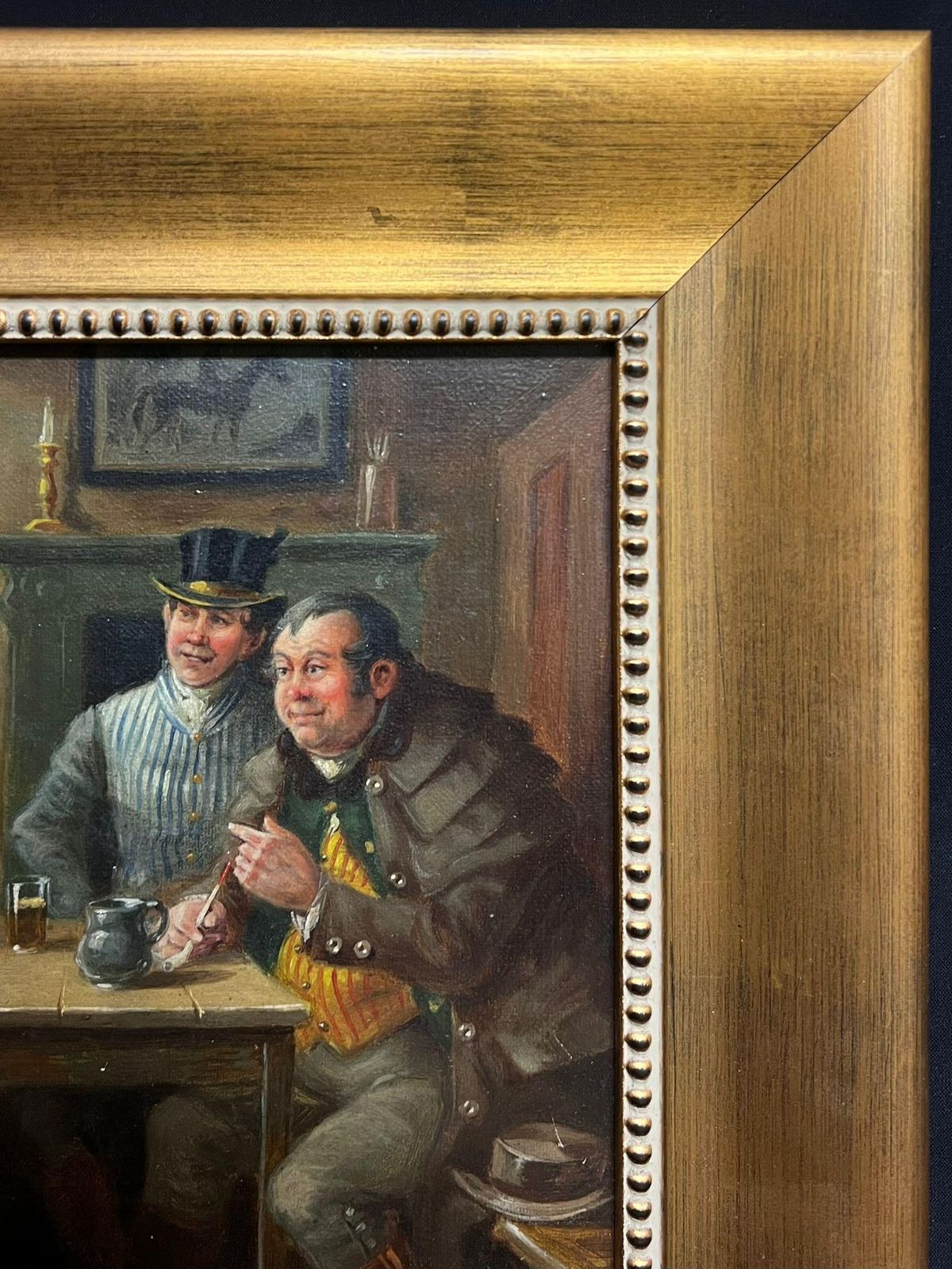 photo for sale Alexander Austen (1859 1924)victorian Tavern Scene Three Gentlemen In Conversation Over Drinks Oil Painting