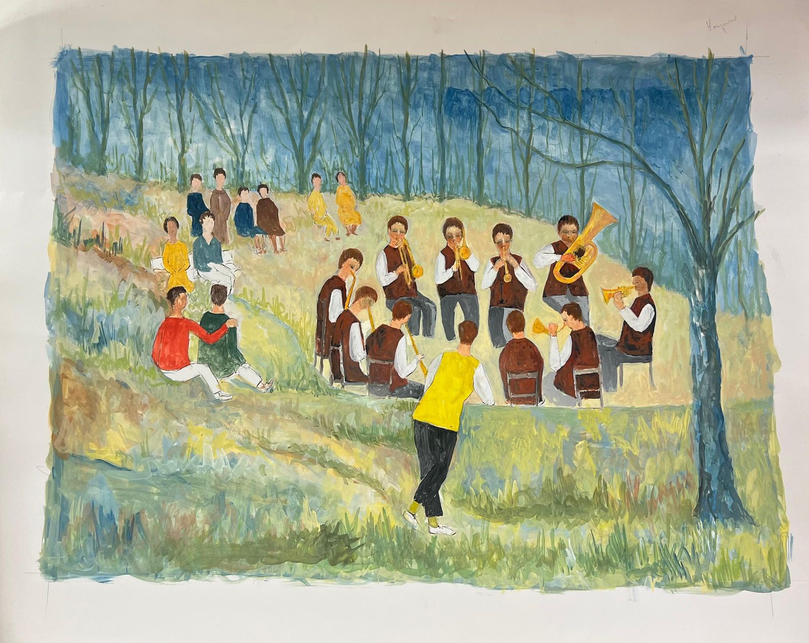 Bernard Labbe1950's Open Air Jazz Concert In The Summer Forest French Landscape1950's photo furniture