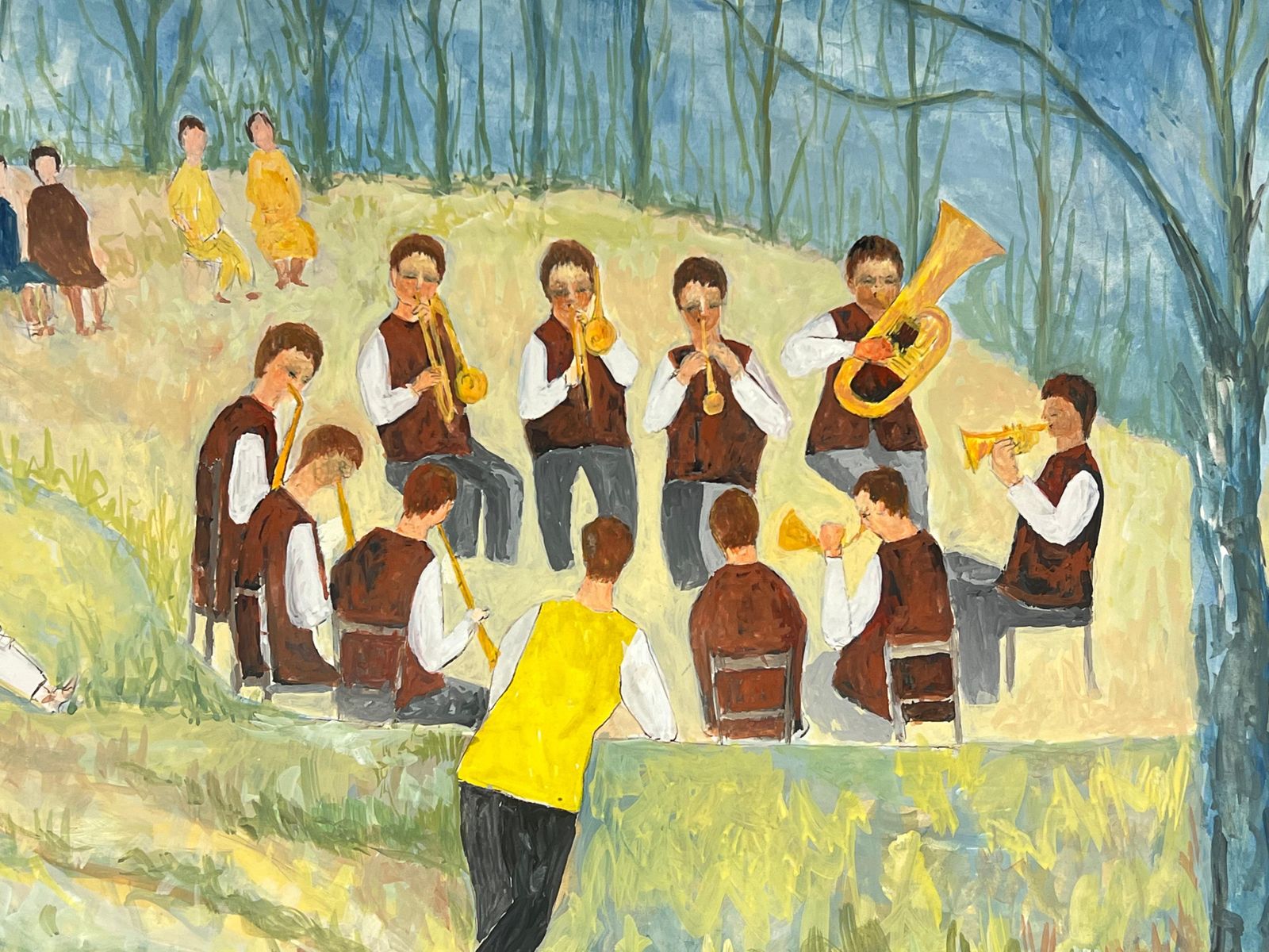 Bernard Labbe1950's Open Air Jazz Concert In The Summer Forest French Landscape1950's photo for sale
