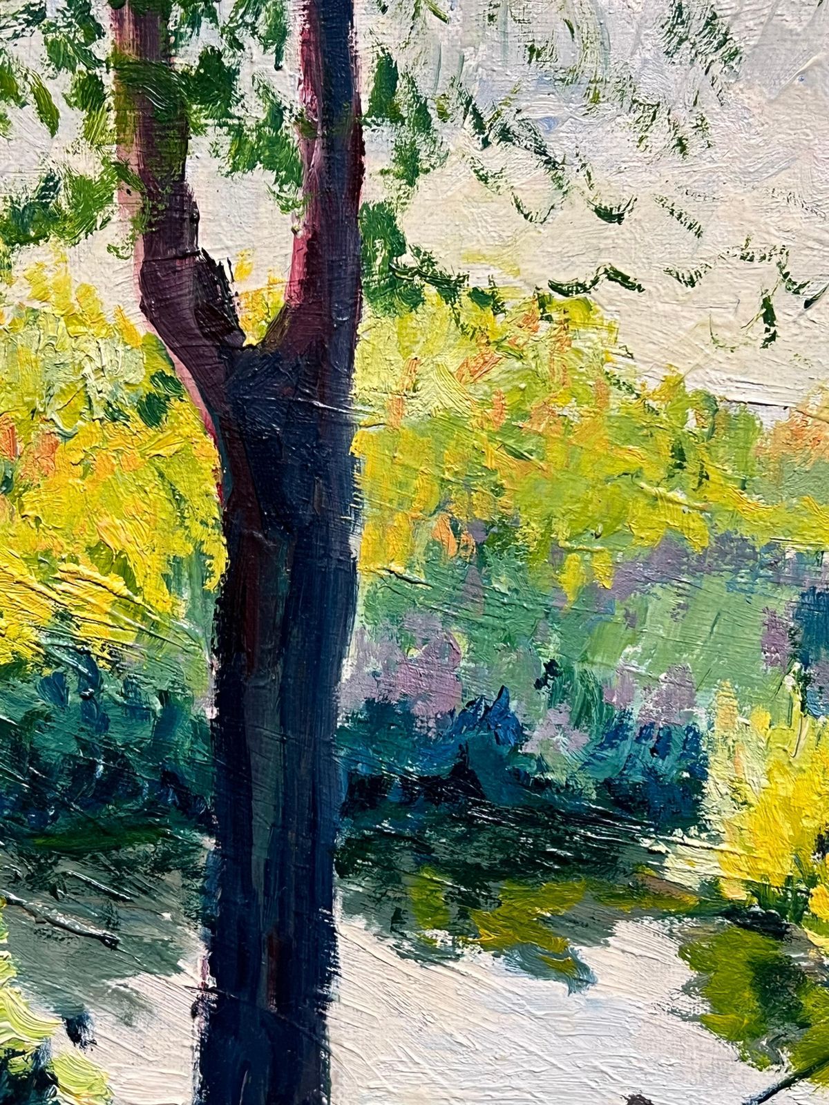French Schooltranquil Normandy River Seine Landscape At Vernon Near Giverny Impressionist Oil1991 photo vinterior