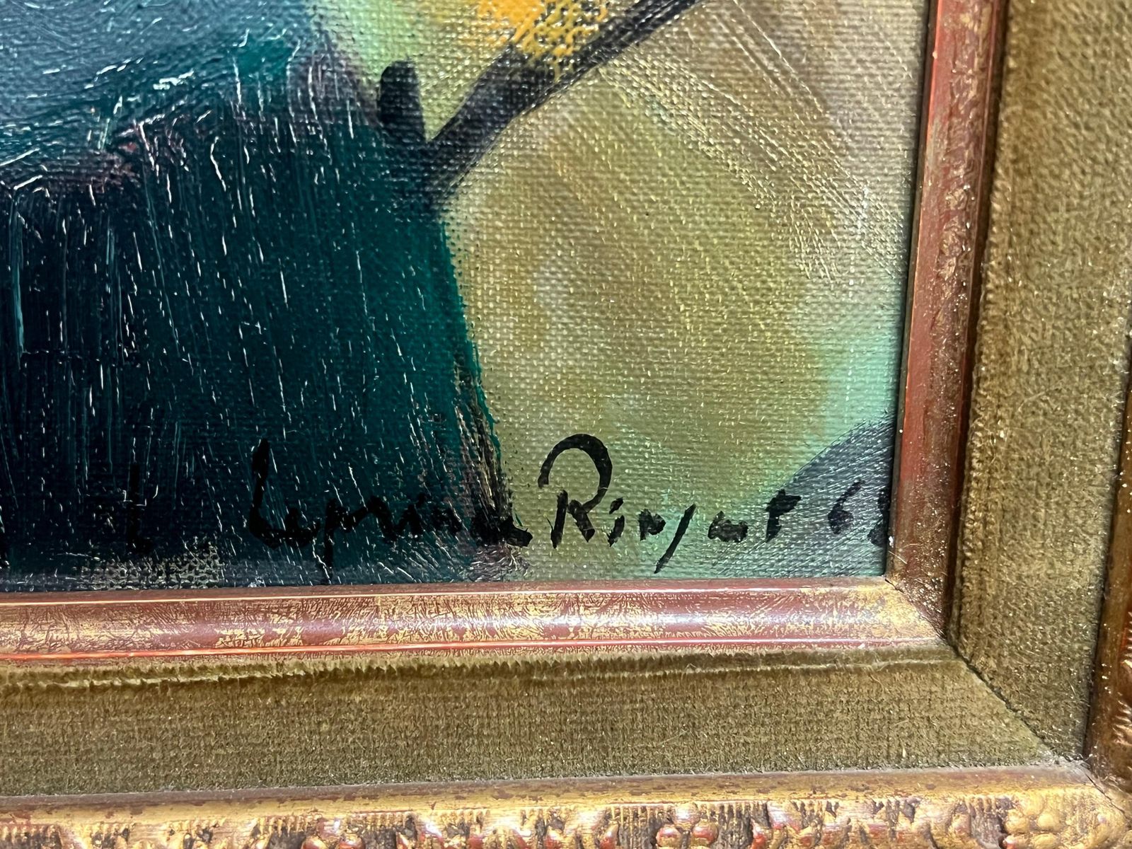 French School1960's French Modernist Still Life Oil With Ceramic Hen And Red Poppies1960's photo 1295.0