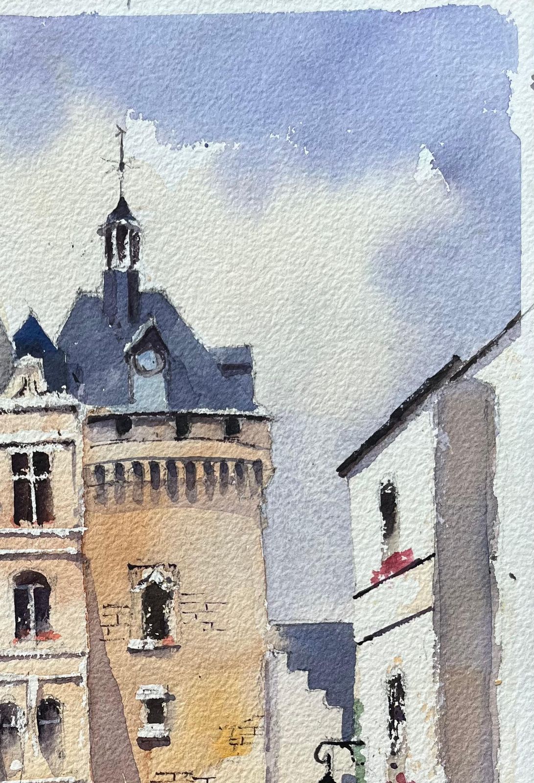 Anthony Averybritish Impressionist Watercolor Of Architectural Charm In Loches Town Square photo Art