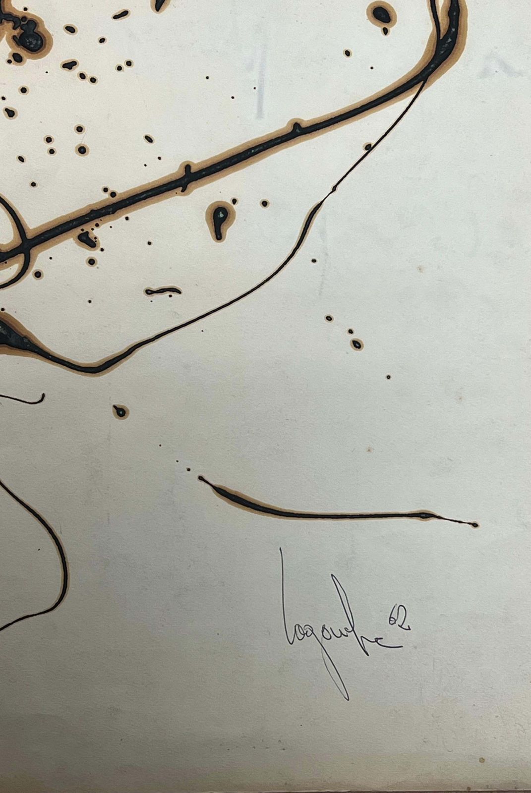 Claude Lagoucheoriginal 1970's French Abstract Composition With Thick Organic Linesc. 1970's photo vinterior