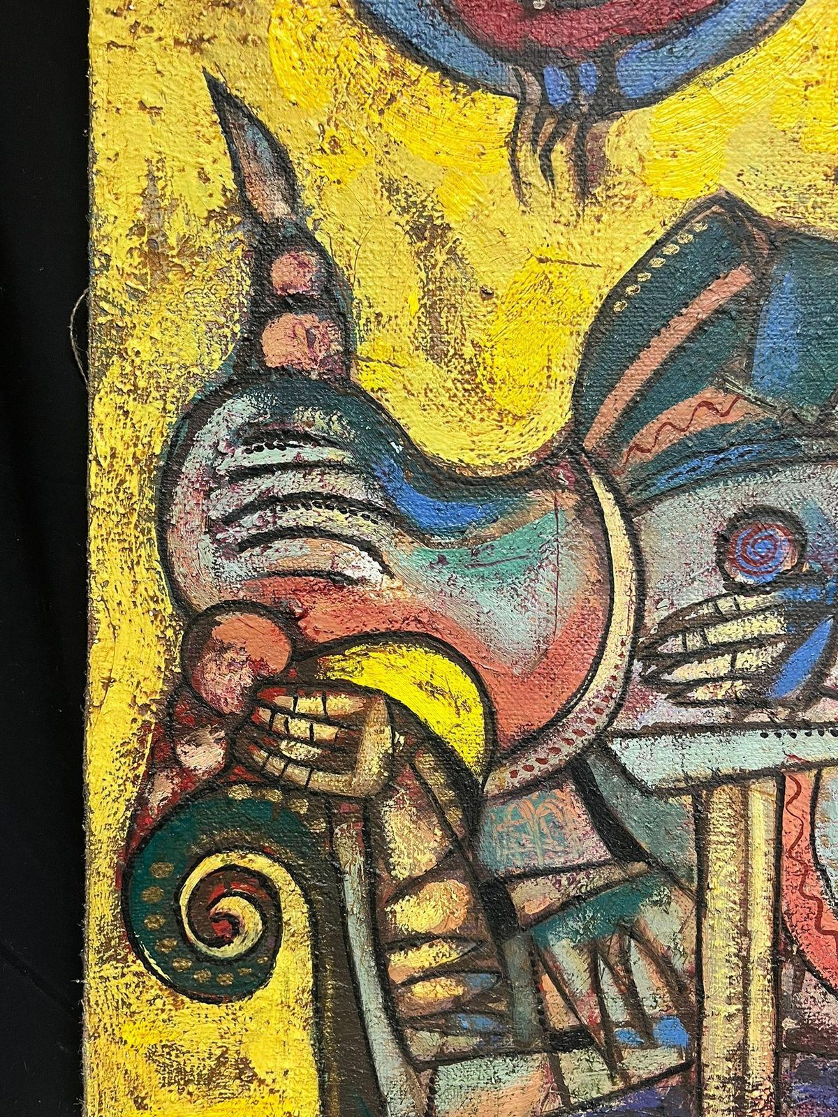 Art European Artisthuge Contemporary Painting Abstract Mythical Figures In A Surrealist Composition1999 photo