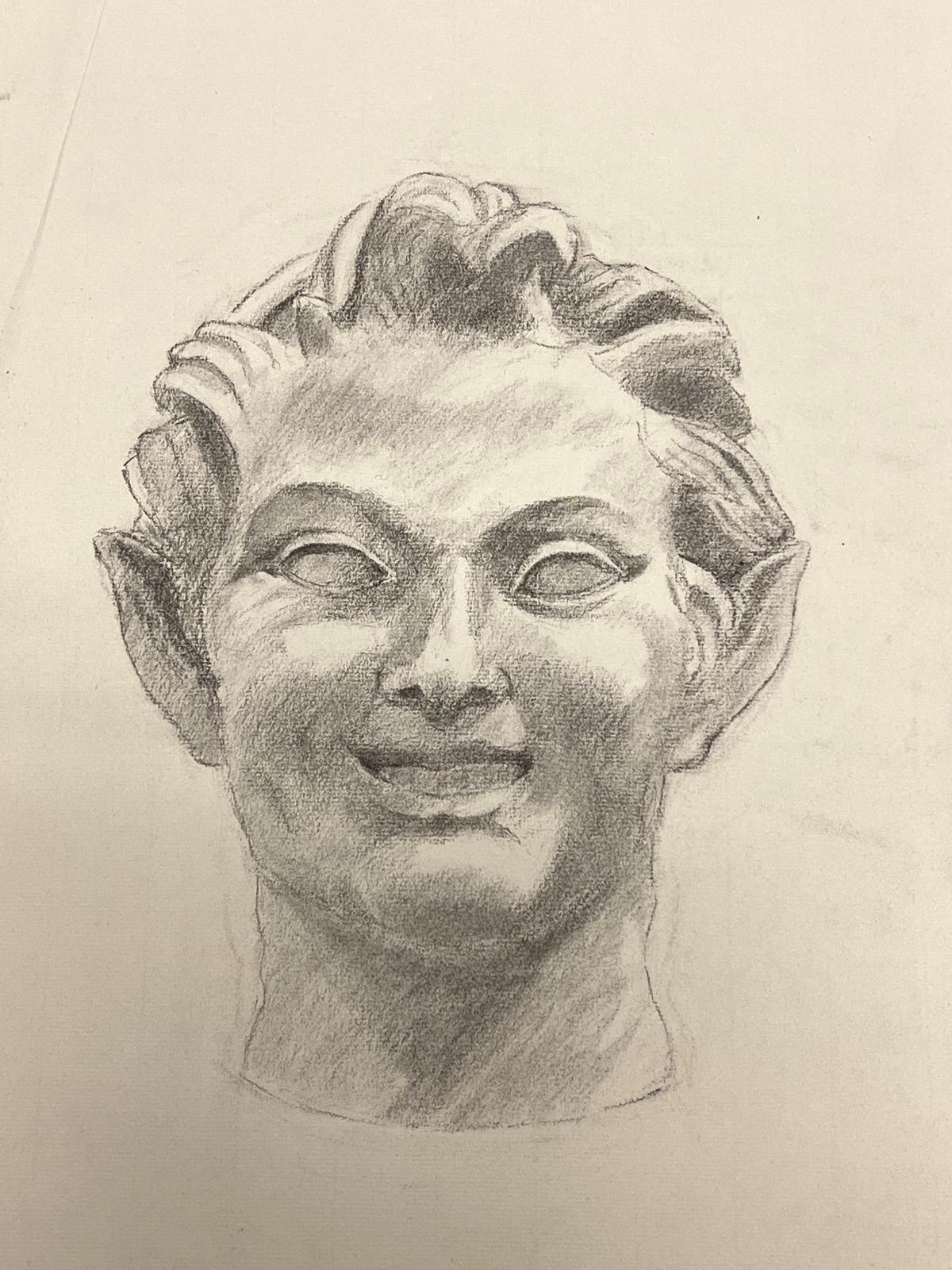 Josine Vignonmid Century French Study Of A Smiling Mythical Bust1945 photo Art