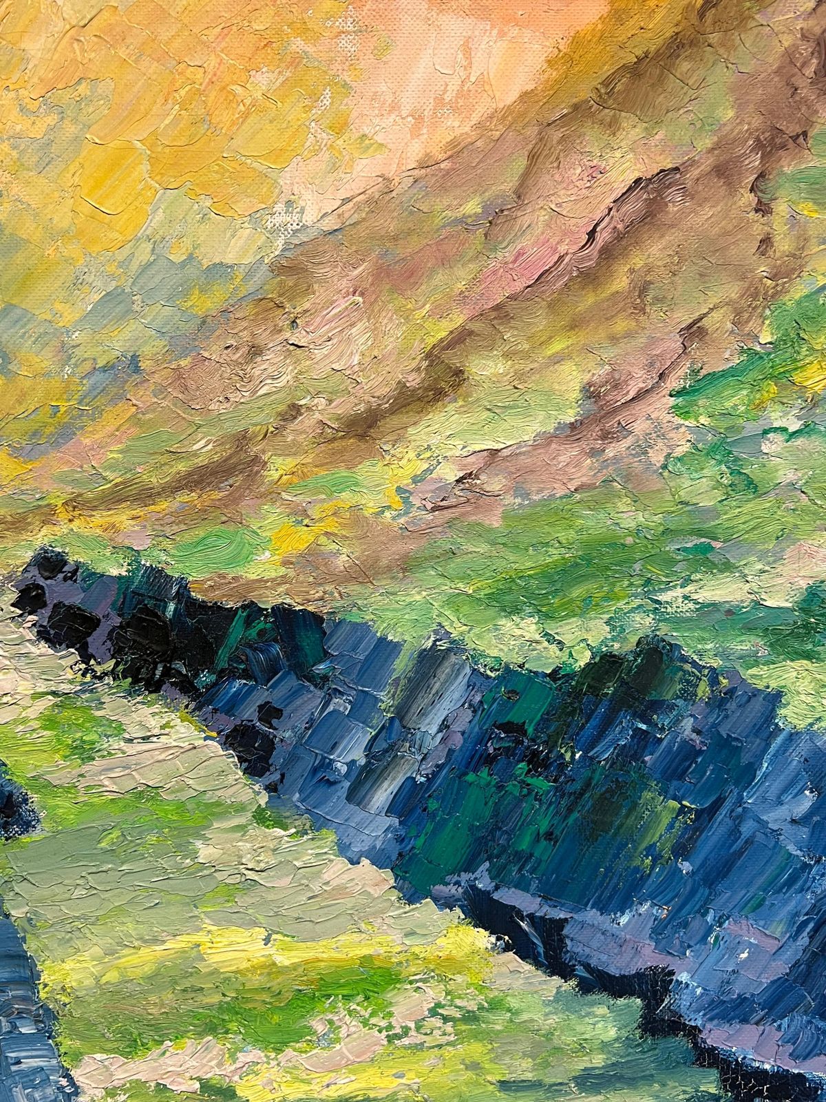 J.Bredecheshepherds At Sunrise Large 1970's French Post Impressionist Oil Painting1970's photo for sale