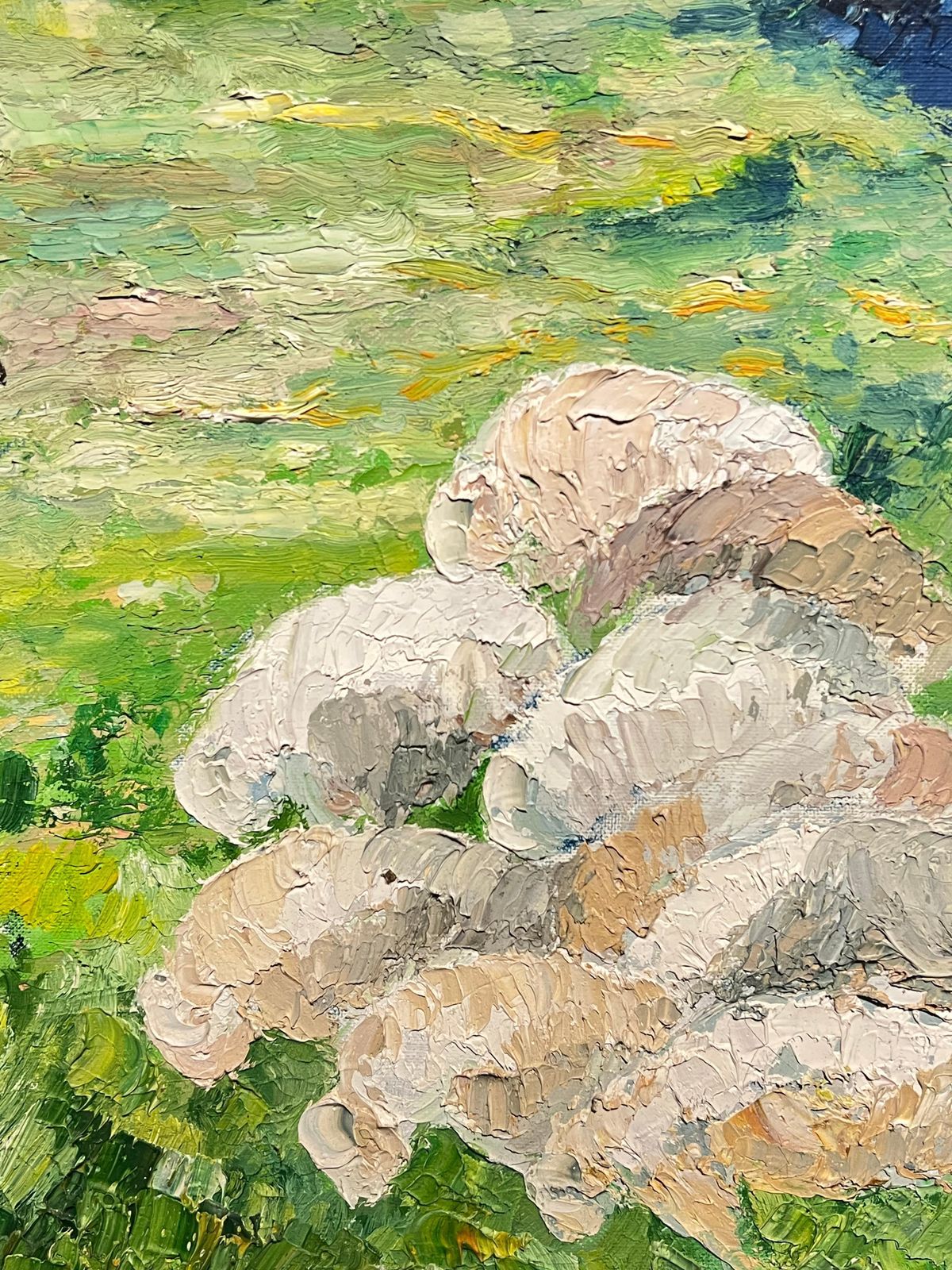 916.0 J.Bredecheshepherds At Sunrise Large 1970's French Post Impressionist Oil Painting1970's photo