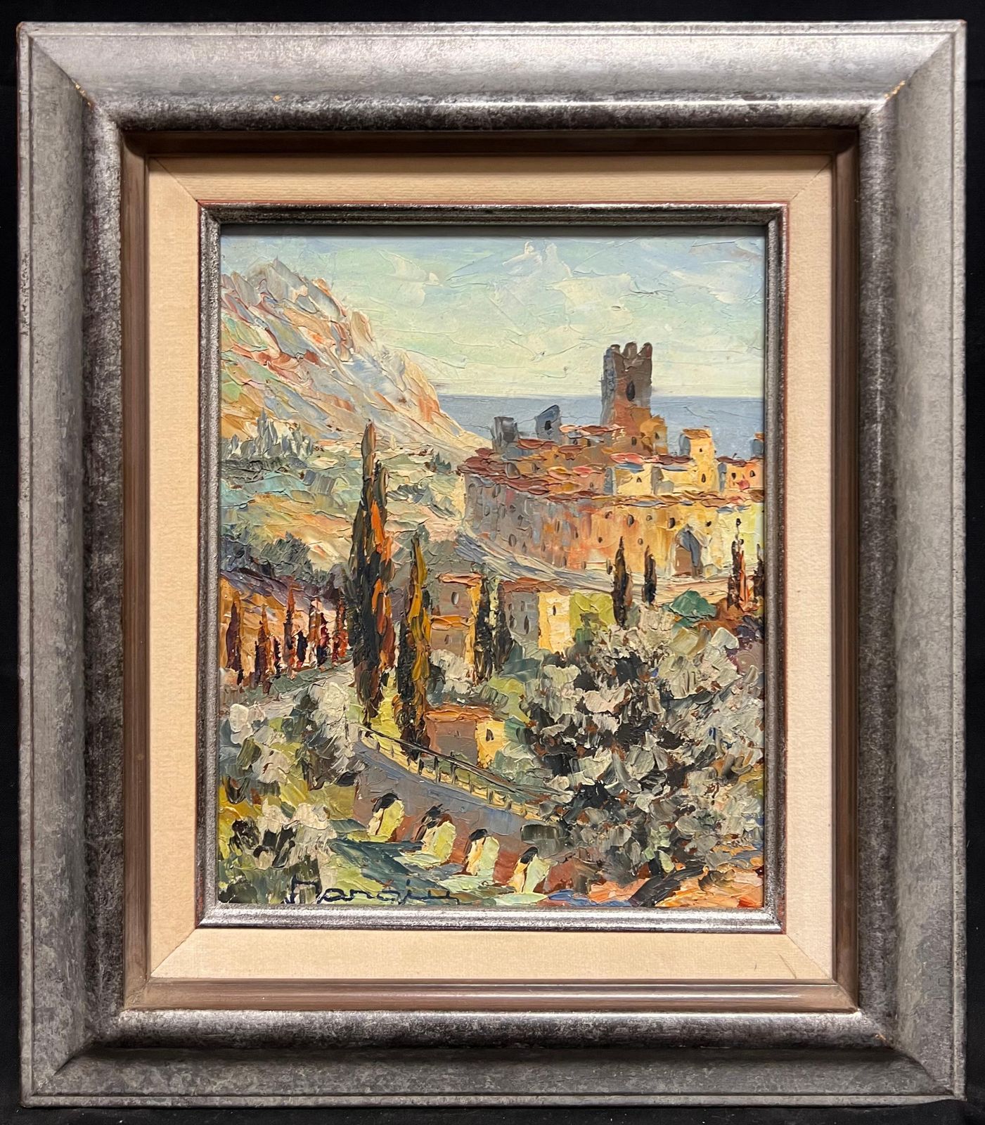 Charles Manginvintage Mediterranean Hill Village Impressionist Oil Painting Provence Landscape
