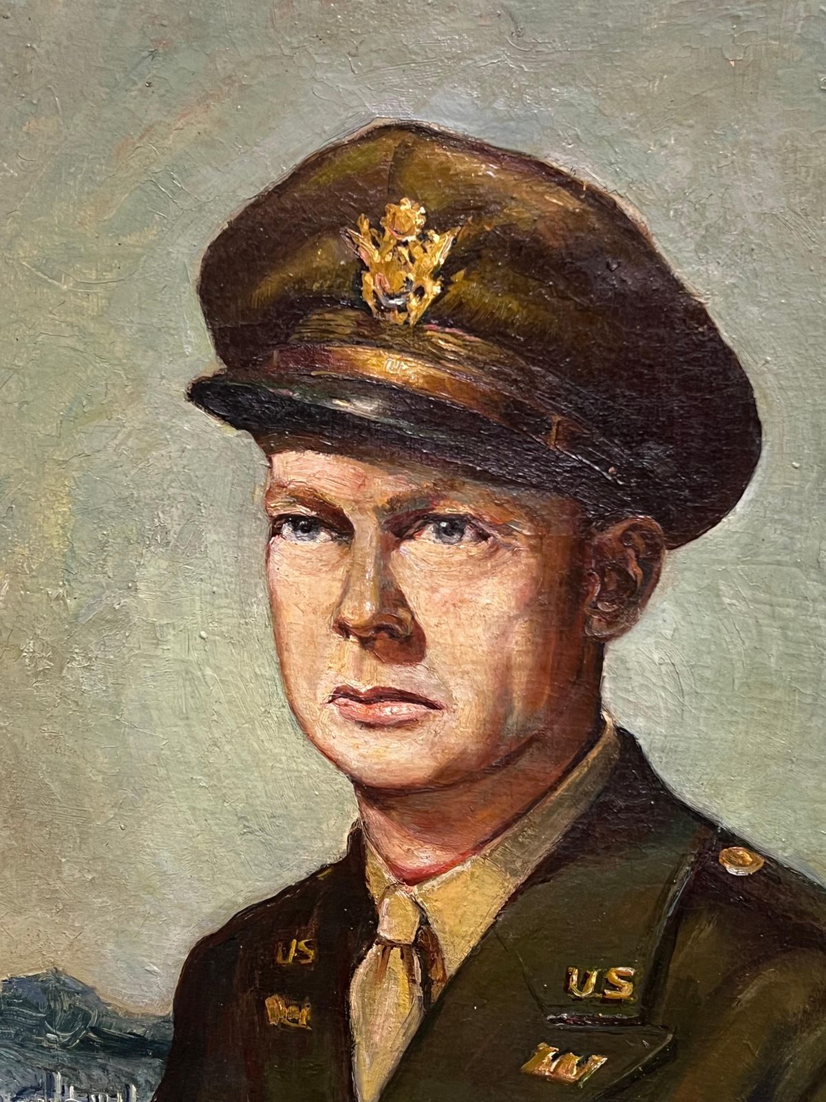 French Schoolportrait Of Dwight D. Eisenhower (1890–1969) Original 1951 French Oil Painting1951 photo Art