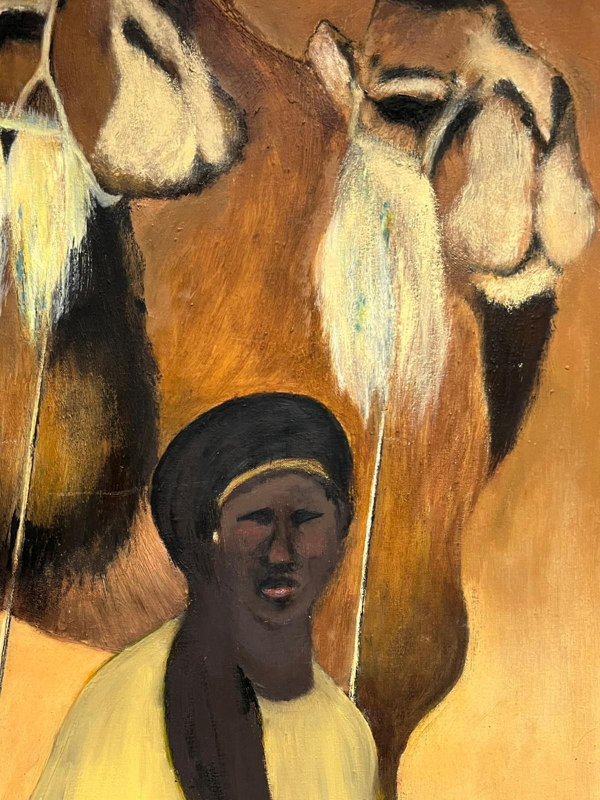 French Schoolthe Camel Keeper & His Majestic Herd Oil Painting French Orientalist Huge Oil photo buy