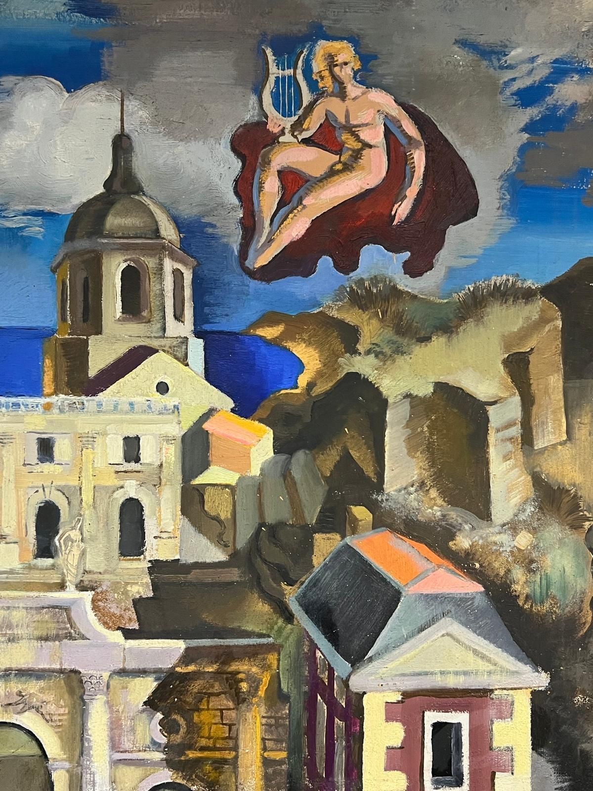 photo for sale French Schoolhuge 1950's French Nude Venus In Classical Architectural Dreamscape Mythical1950's