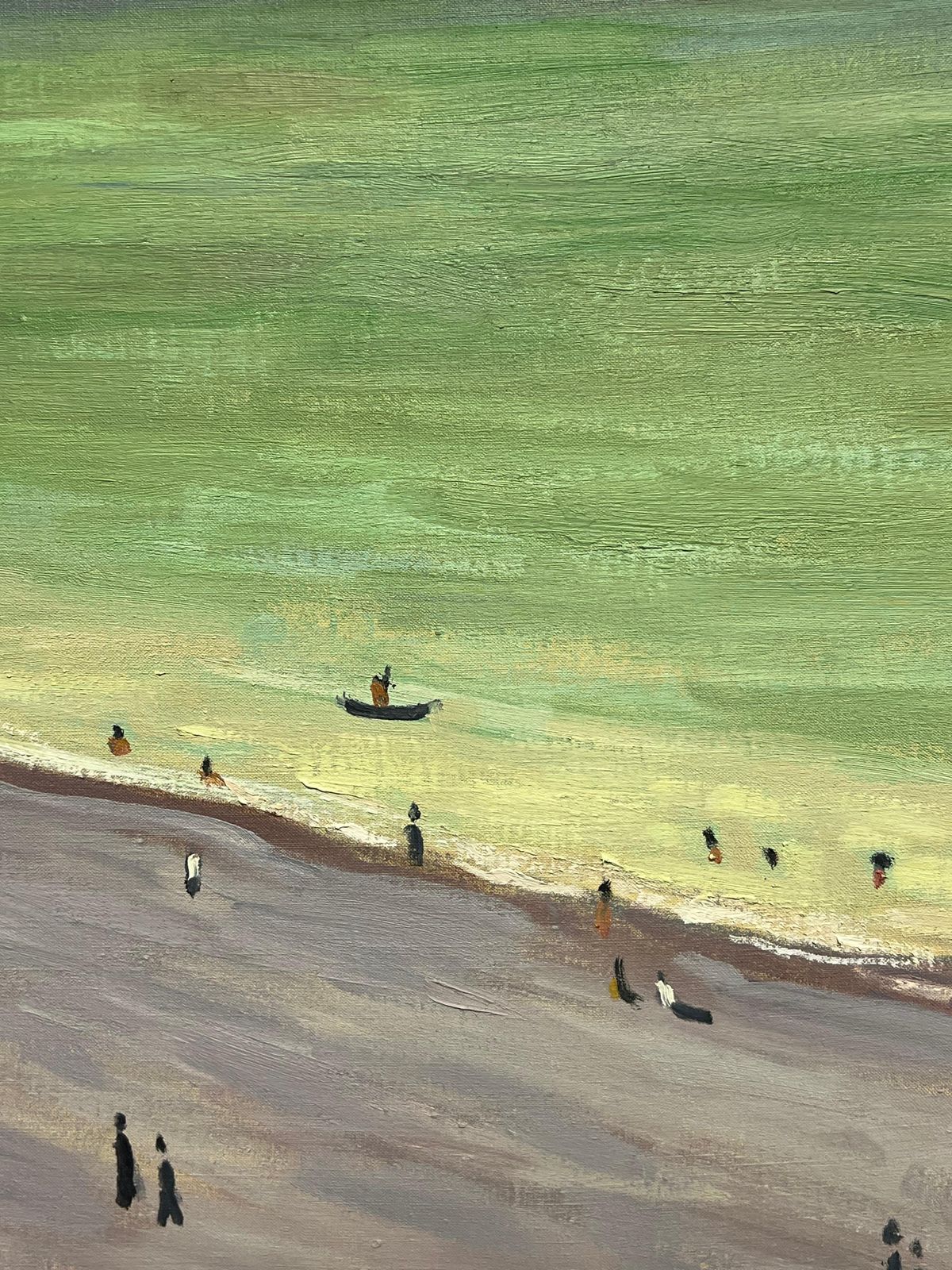 Guy Pichonnormandy Beachfront Scene With Green Sea And Dramatic Sky French Oil Painting2000 photo Art