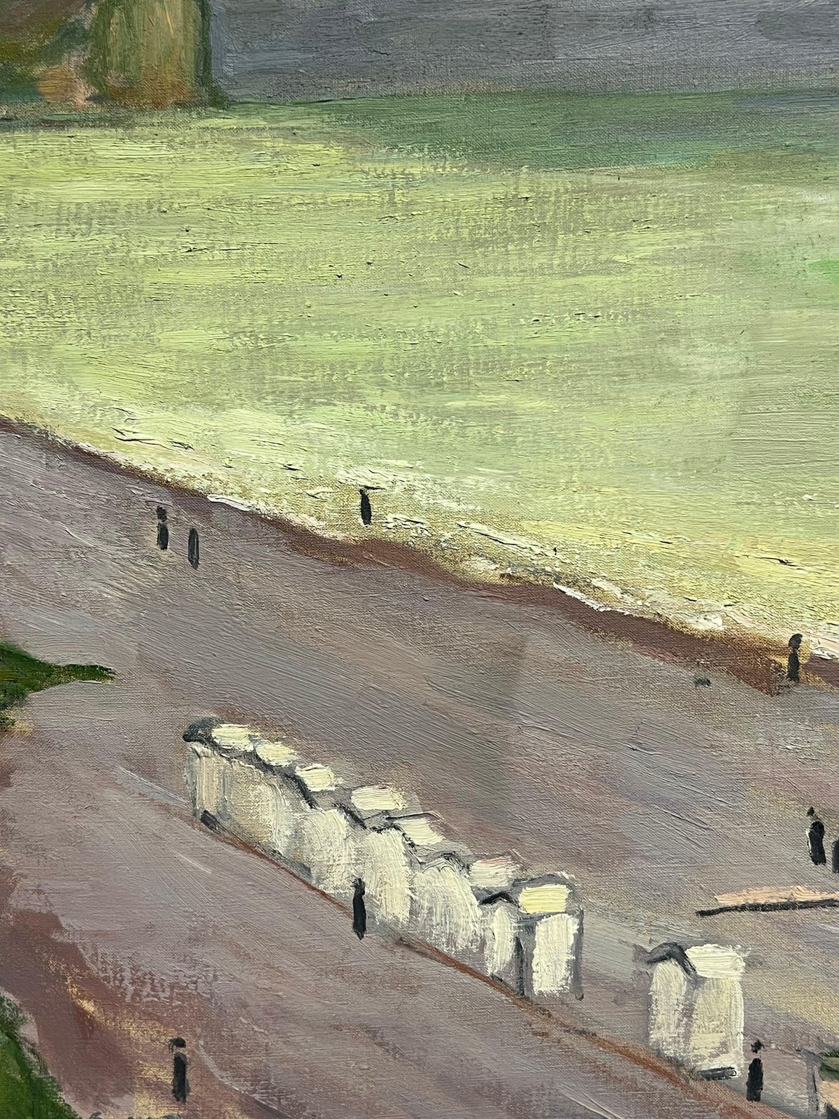 Guy Pichonnormandy Beachfront Scene With Green Sea And Dramatic Sky French Oil Painting2000 photo vinterior