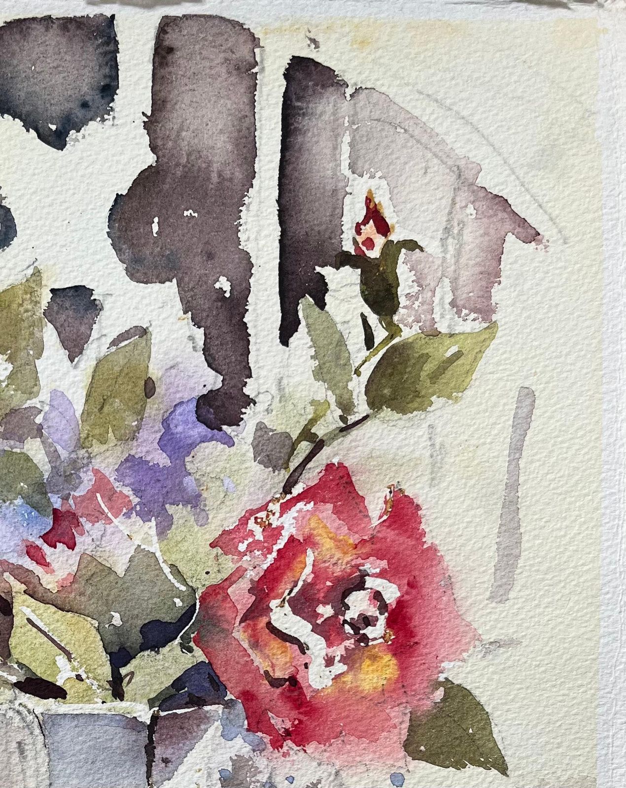 Anthony Averybritish Impressionist Watercolor Of A Still Life Of Floral Arrangement In A Vase photo Art