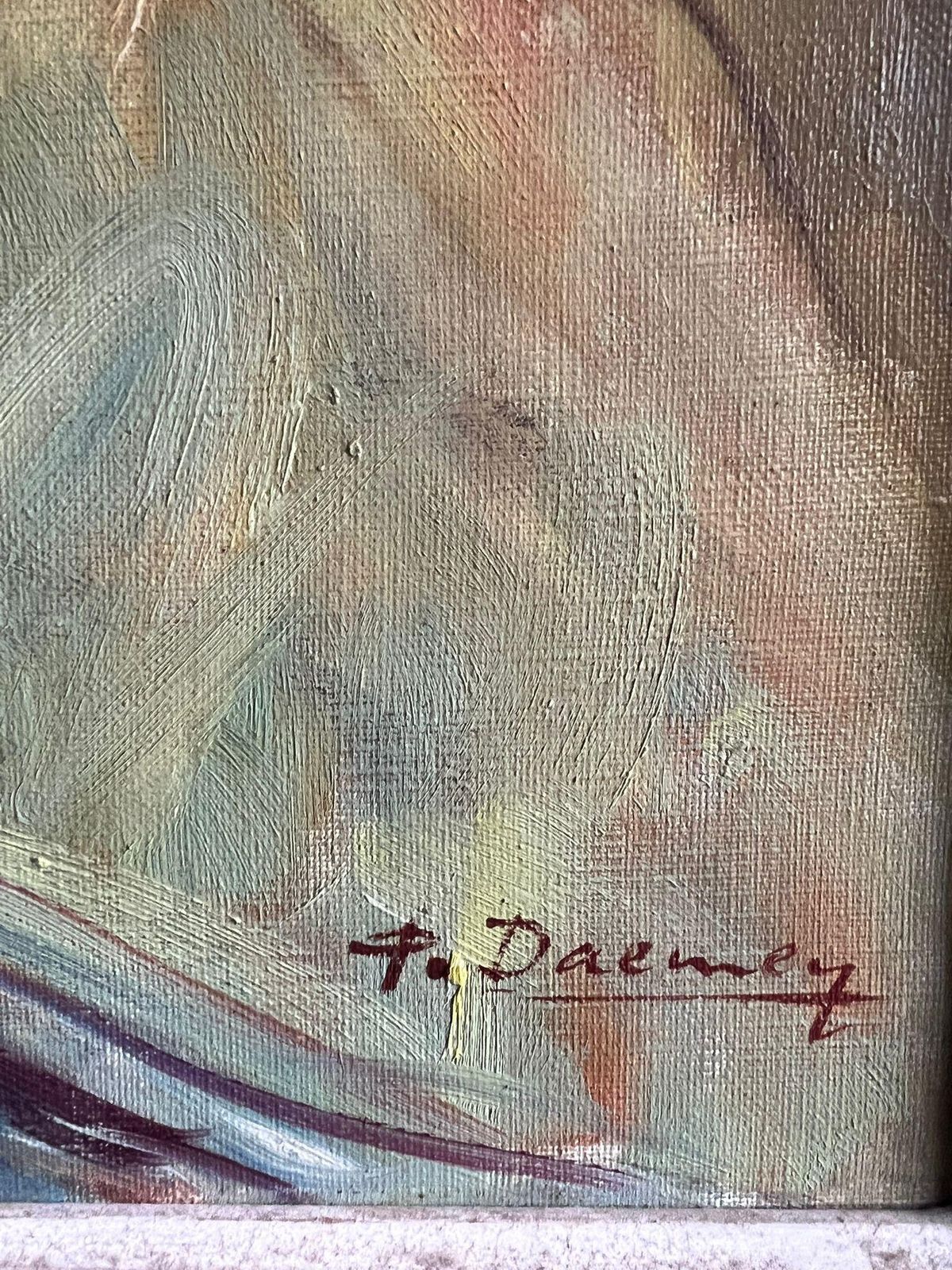 French Schoolmid Century French Impressionist Portrait Of A Woman Dancing In Vibrant Colors1950's photo vinterior