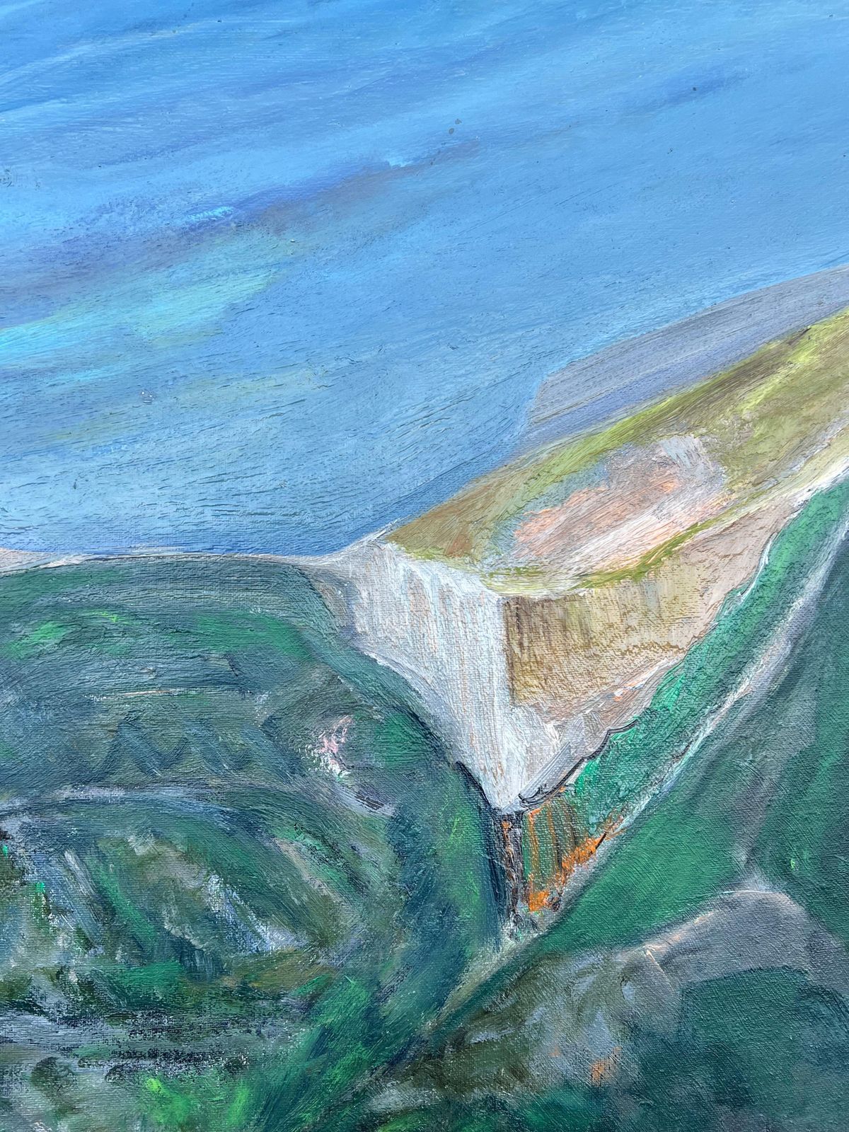 Gilbert Pelissier1980's French Expressionist Painting Rolling Hills And Valleys Verdant Landscape1985 photo Art