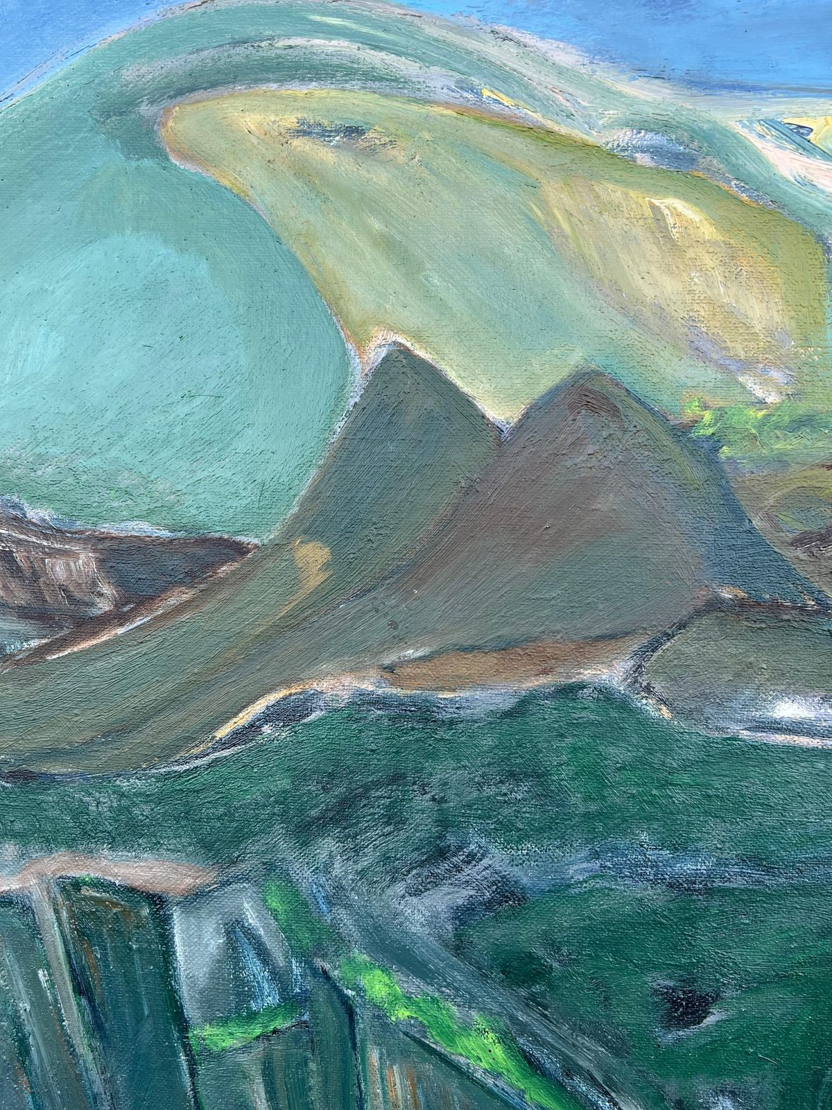 Gilbert Pelissier1980's French Expressionist Painting Rolling Hills And Valleys Verdant Landscape1985 photo buy
