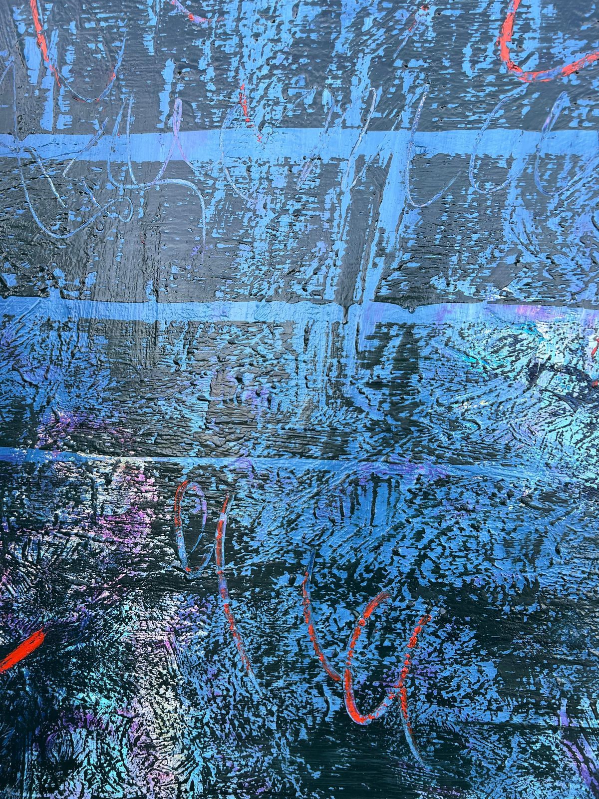 Gilbert Pelissiervery Large French 20th Century Blue Textured Abstract Composition Painting photo buy