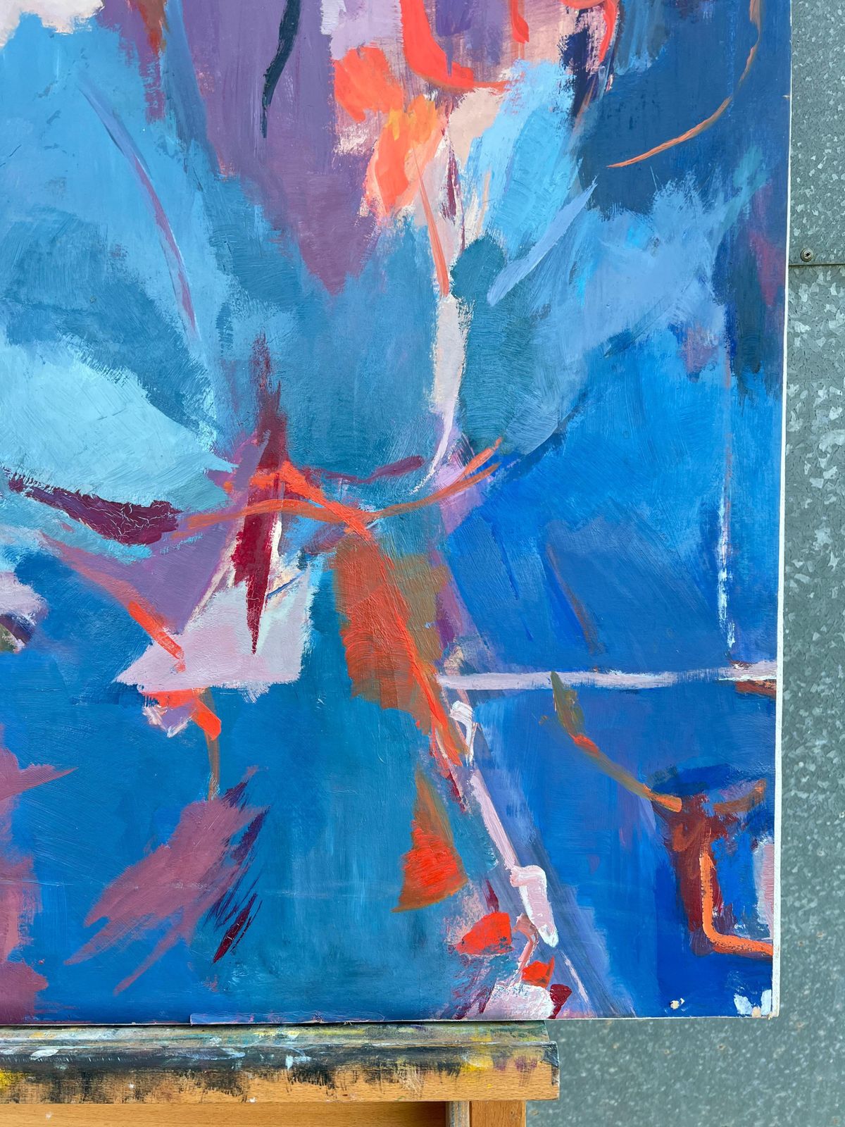 photo furniture Marie Deloume (French Born 1942)huge French 20th Century Blue & Purple Abstract Expressionist Painting