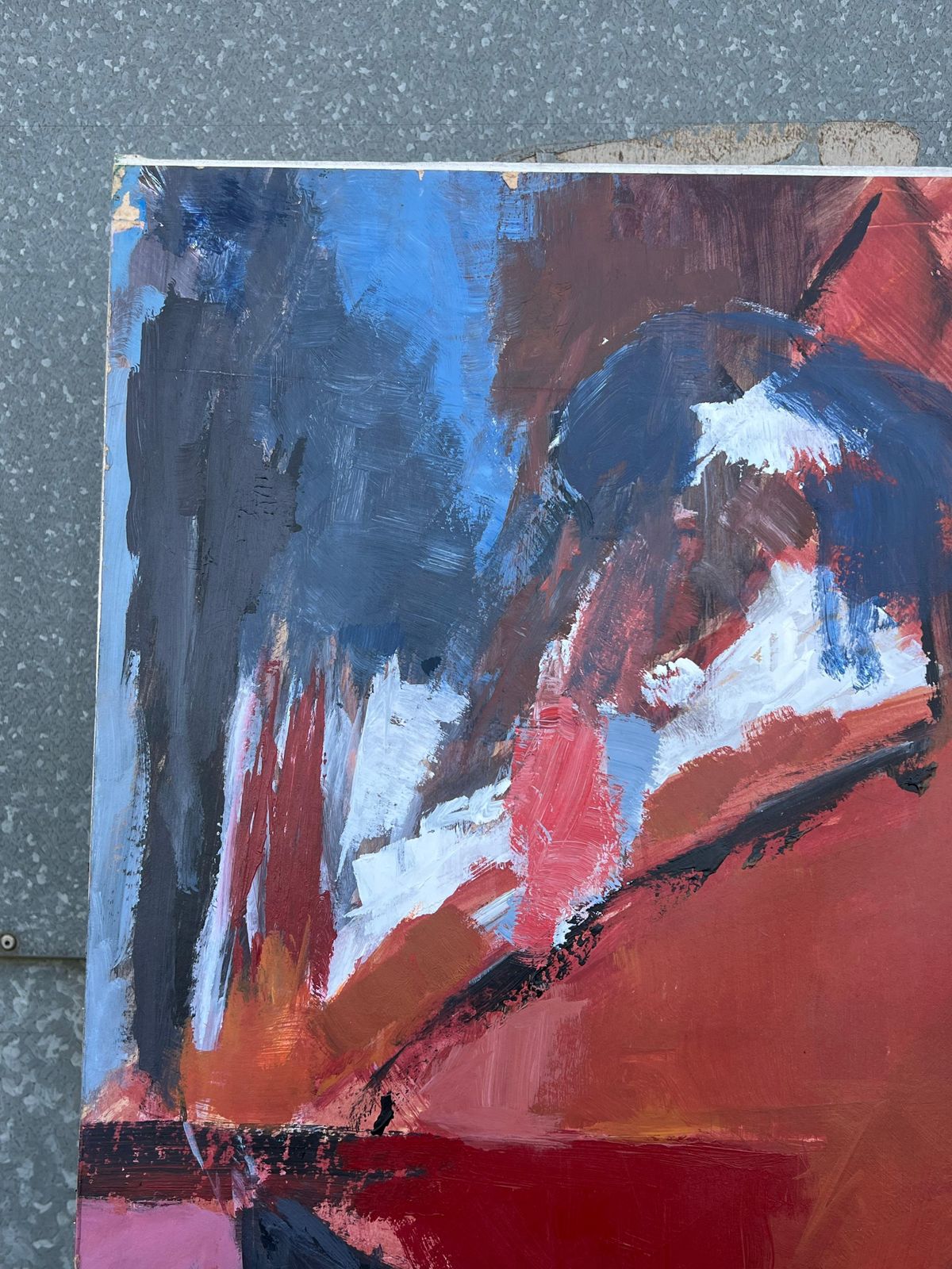 Marie Deloume (French Born 1942)huge French 20th Century Navy Red White Bold Abstract Expression photo buy